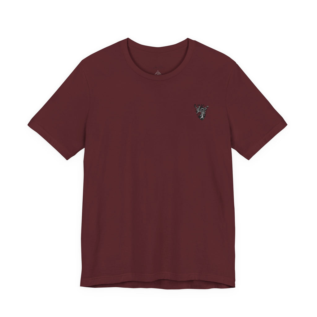 Music Heart Graphic Tee — Anatomical Heart with Instruments T-Shirt