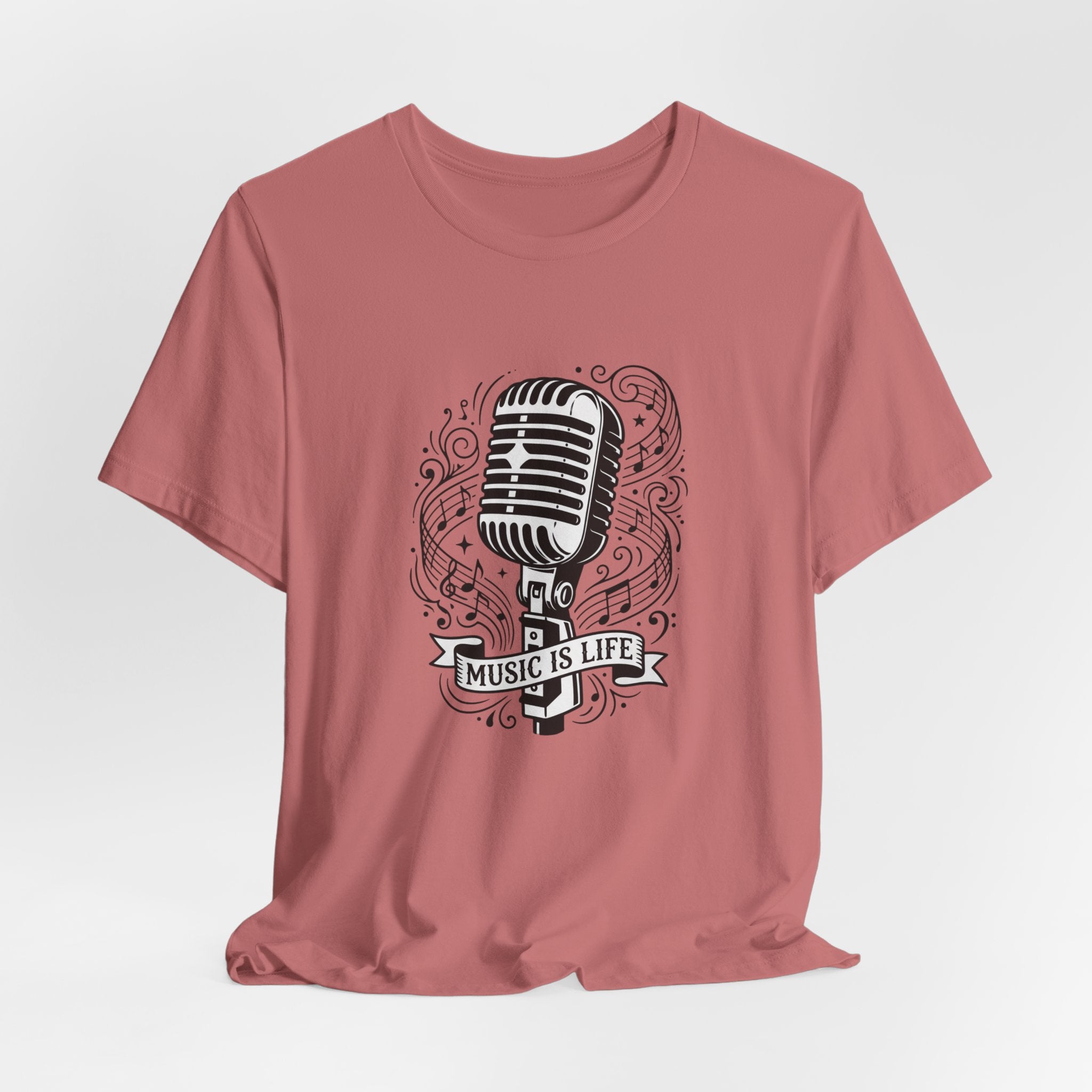 Music Is Life Vintage Microphone T-Shirt