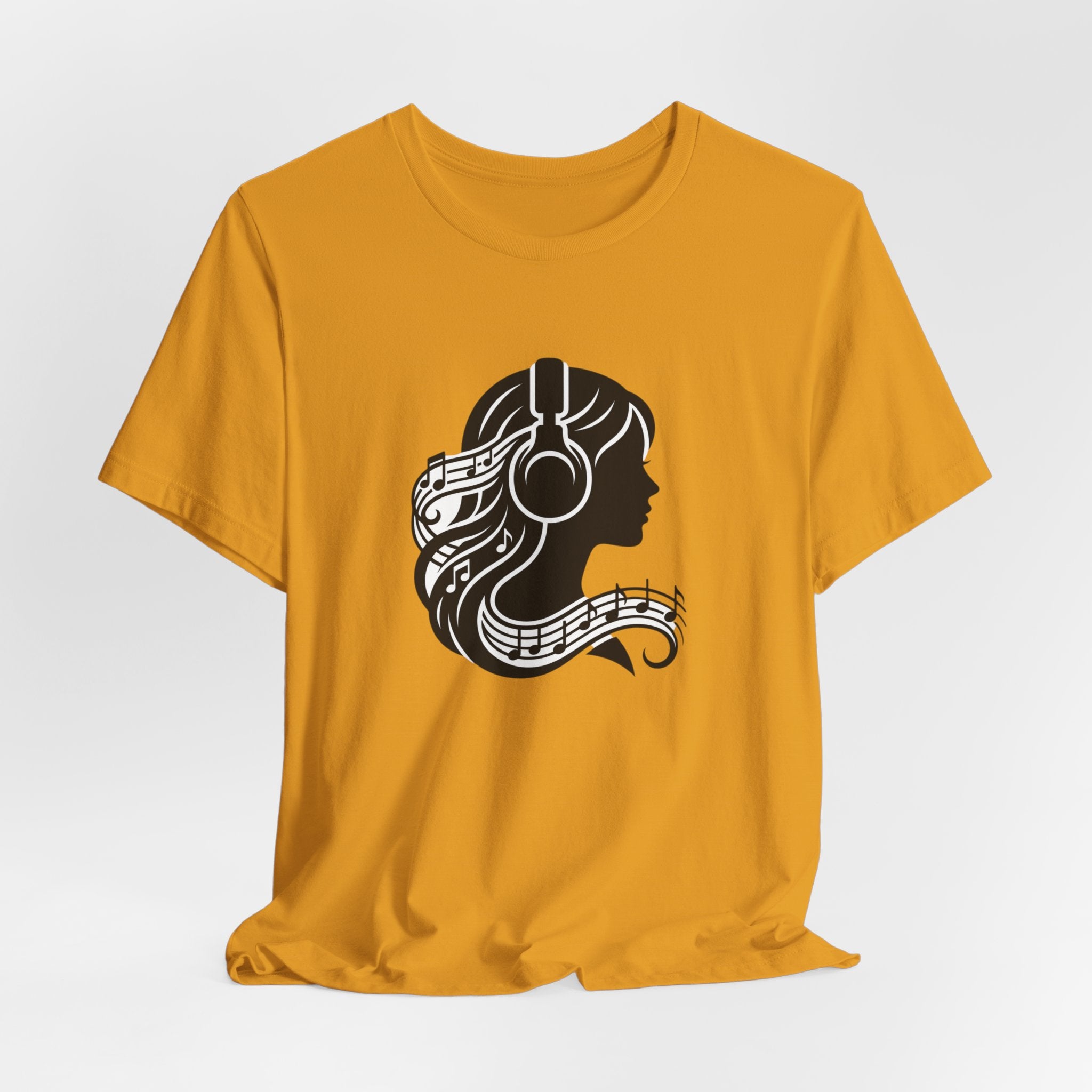 Music Lover Tee — Headphones & Musical Notes Silhouette