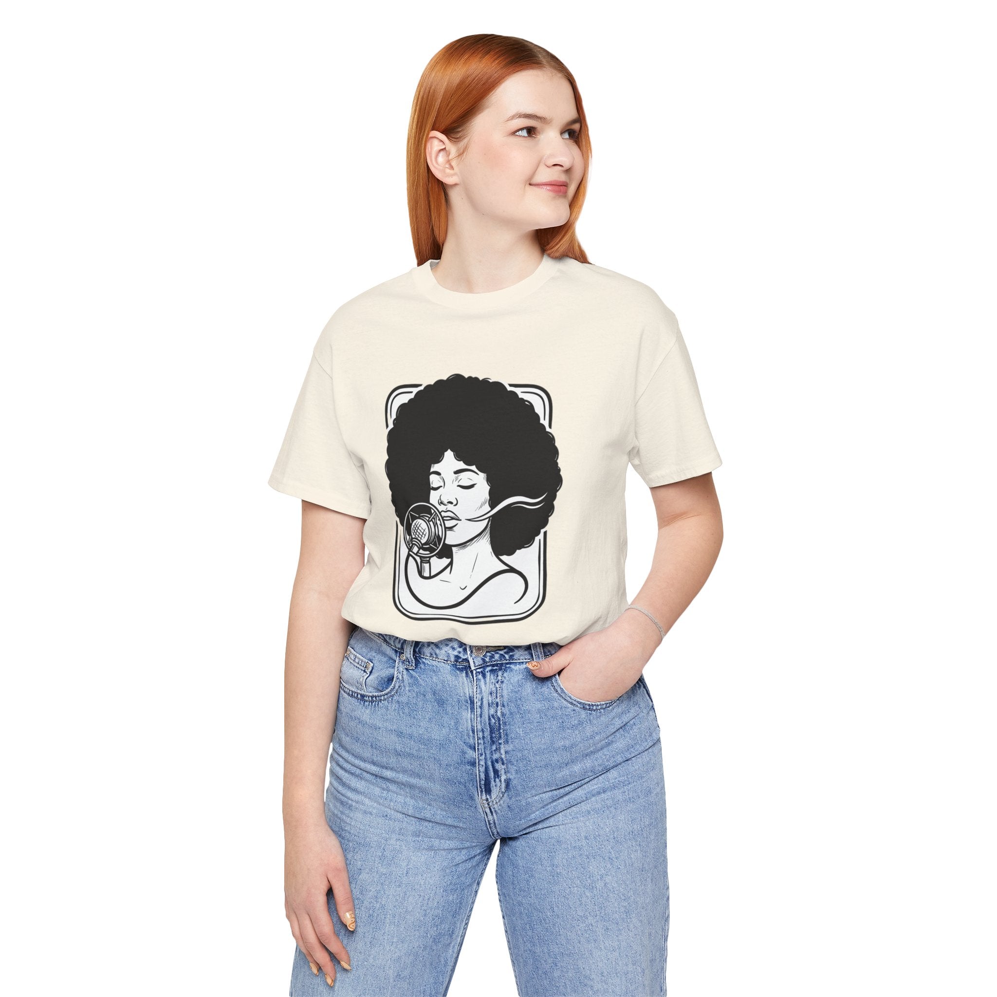 Afro Jazz Portrait T‑Shirt — Retro Singer Graphic Tee