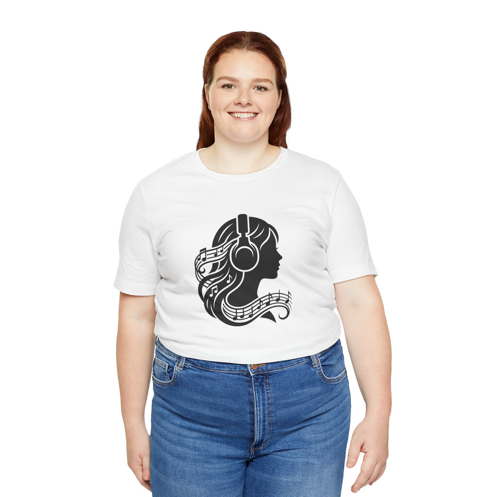 Music Lover Tee — Headphones & Musical Notes Silhouette