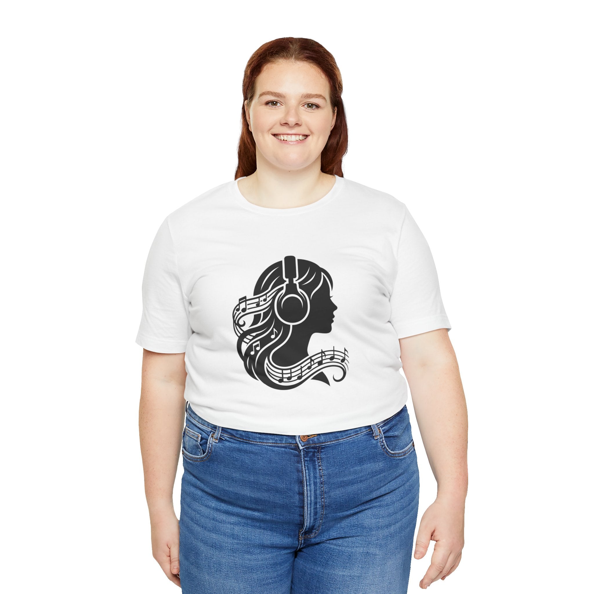 Music Lover Tee — Headphones & Musical Notes Silhouette