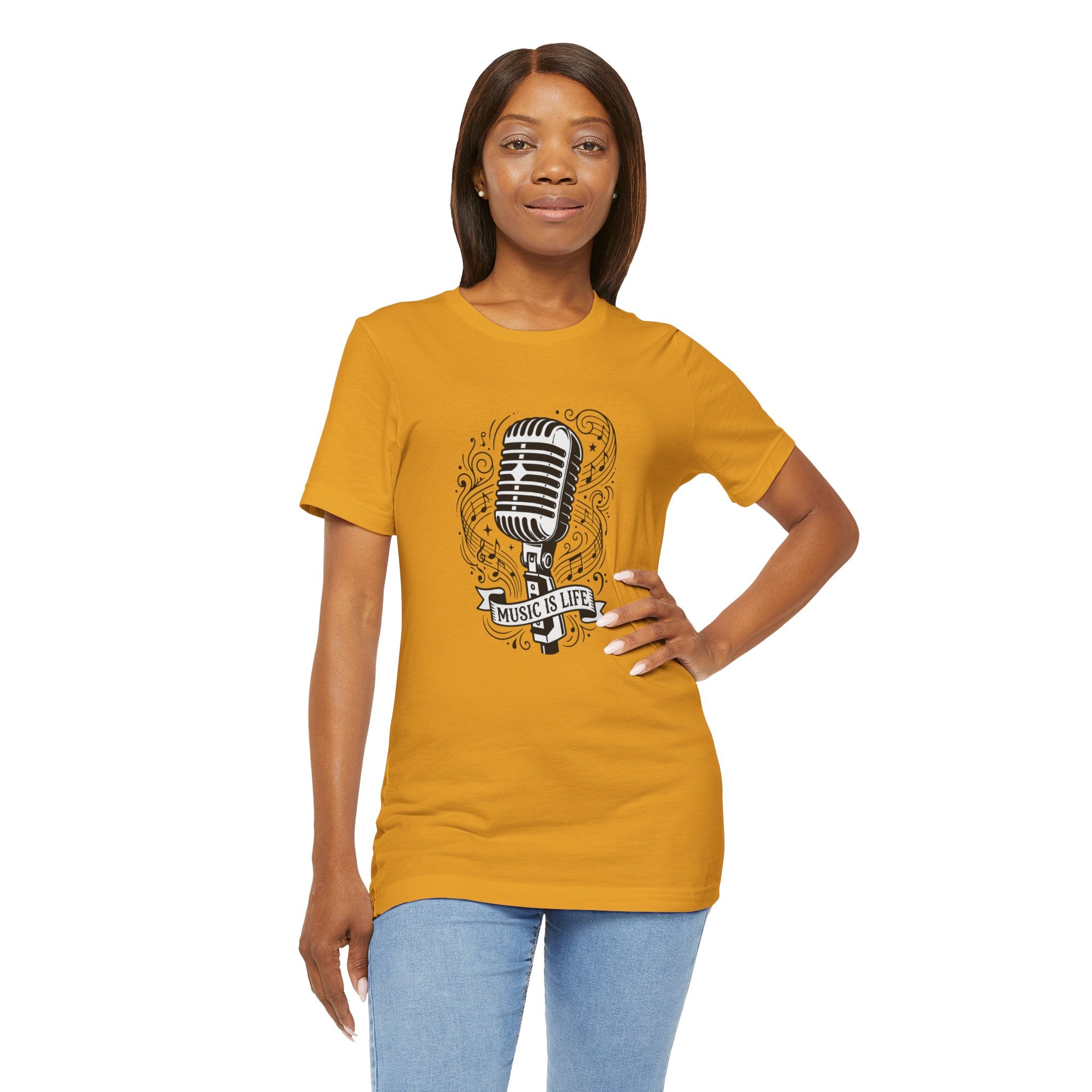 Music Is Life Vintage Microphone T-Shirt