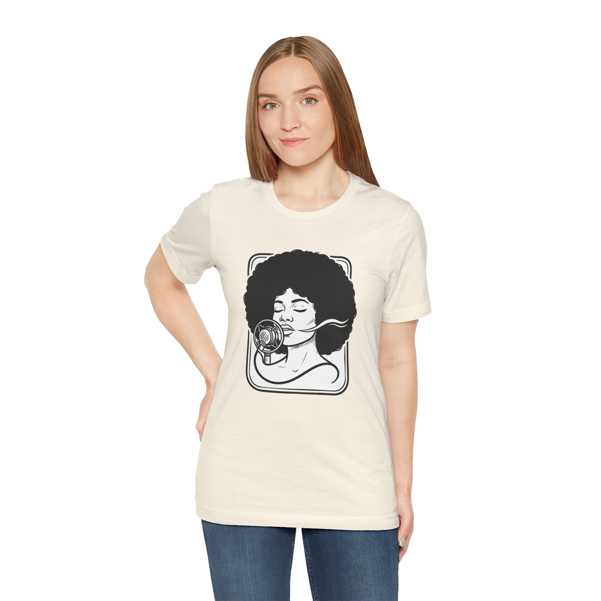 Afro Jazz Portrait T‑Shirt — Retro Singer Graphic Tee