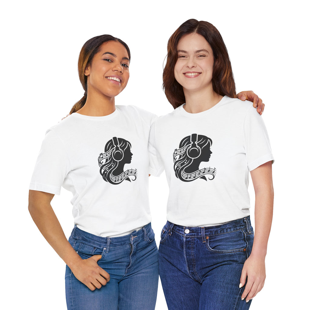 Music Lover Tee — Headphones & Musical Notes Silhouette