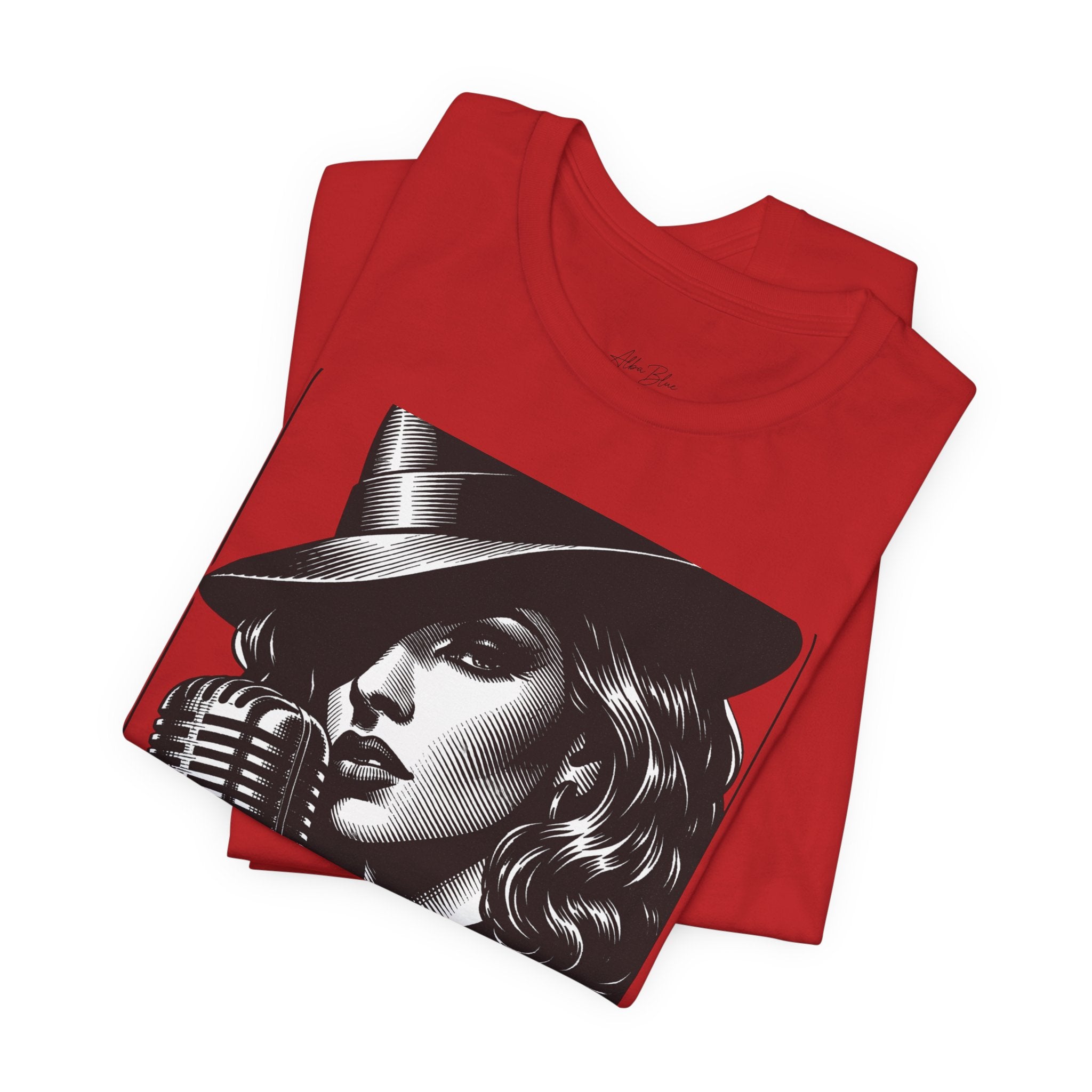 Vintage Jazz Singer T‑Shirt — Retro Microphone Noir Tee