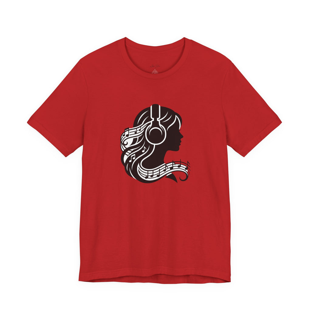 Music Lover Tee — Headphones & Musical Notes Silhouette