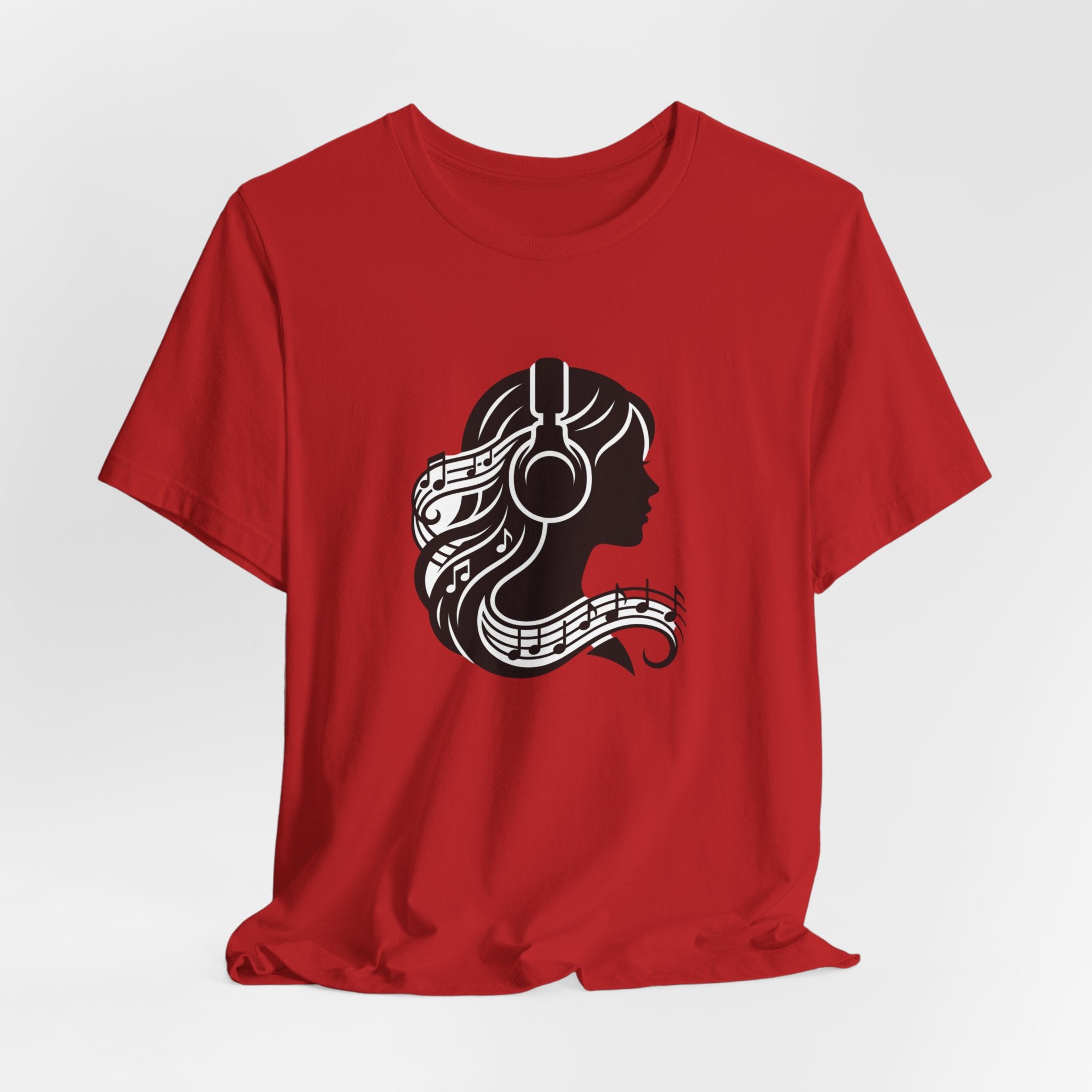 Music Lover Tee — Headphones & Musical Notes Silhouette