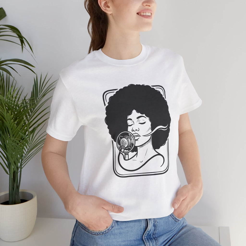 Afro Jazz Portrait T‑Shirt — Retro Singer Graphic Tee