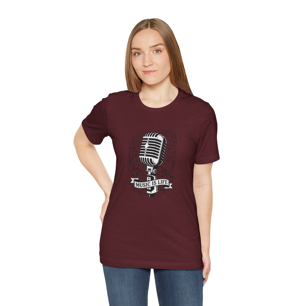 Music Is Life Vintage Microphone T-Shirt