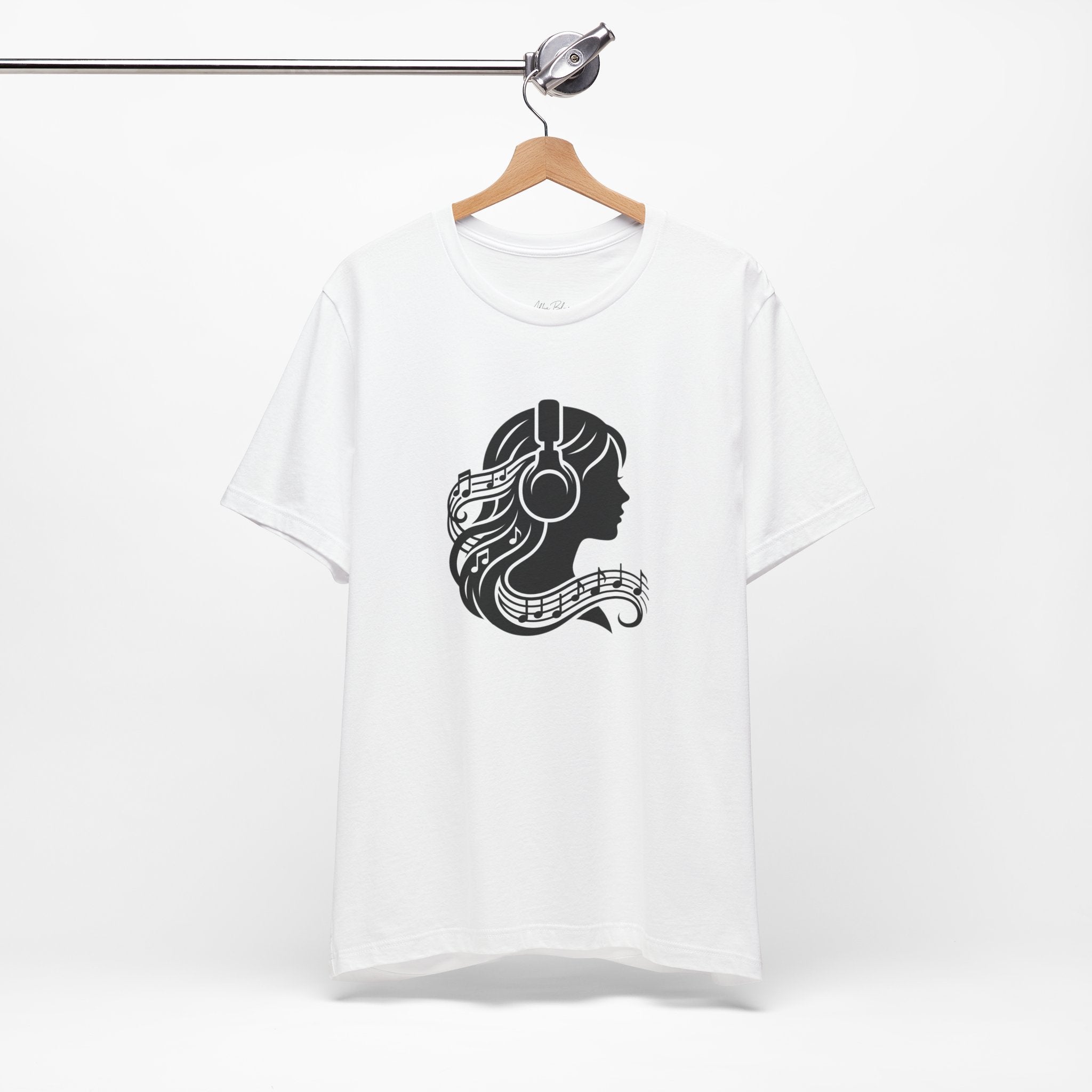 Music Lover Tee — Headphones & Musical Notes Silhouette