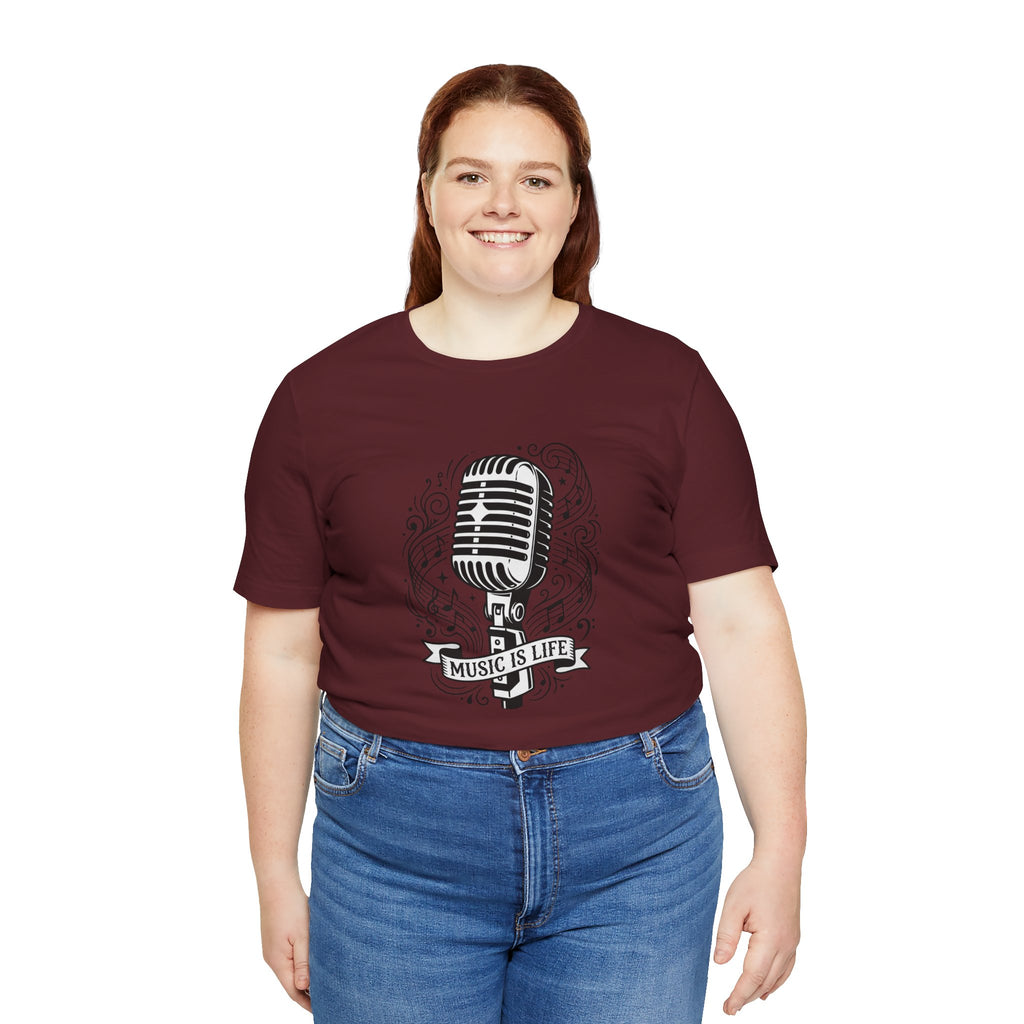 Music Is Life Vintage Microphone T-Shirt