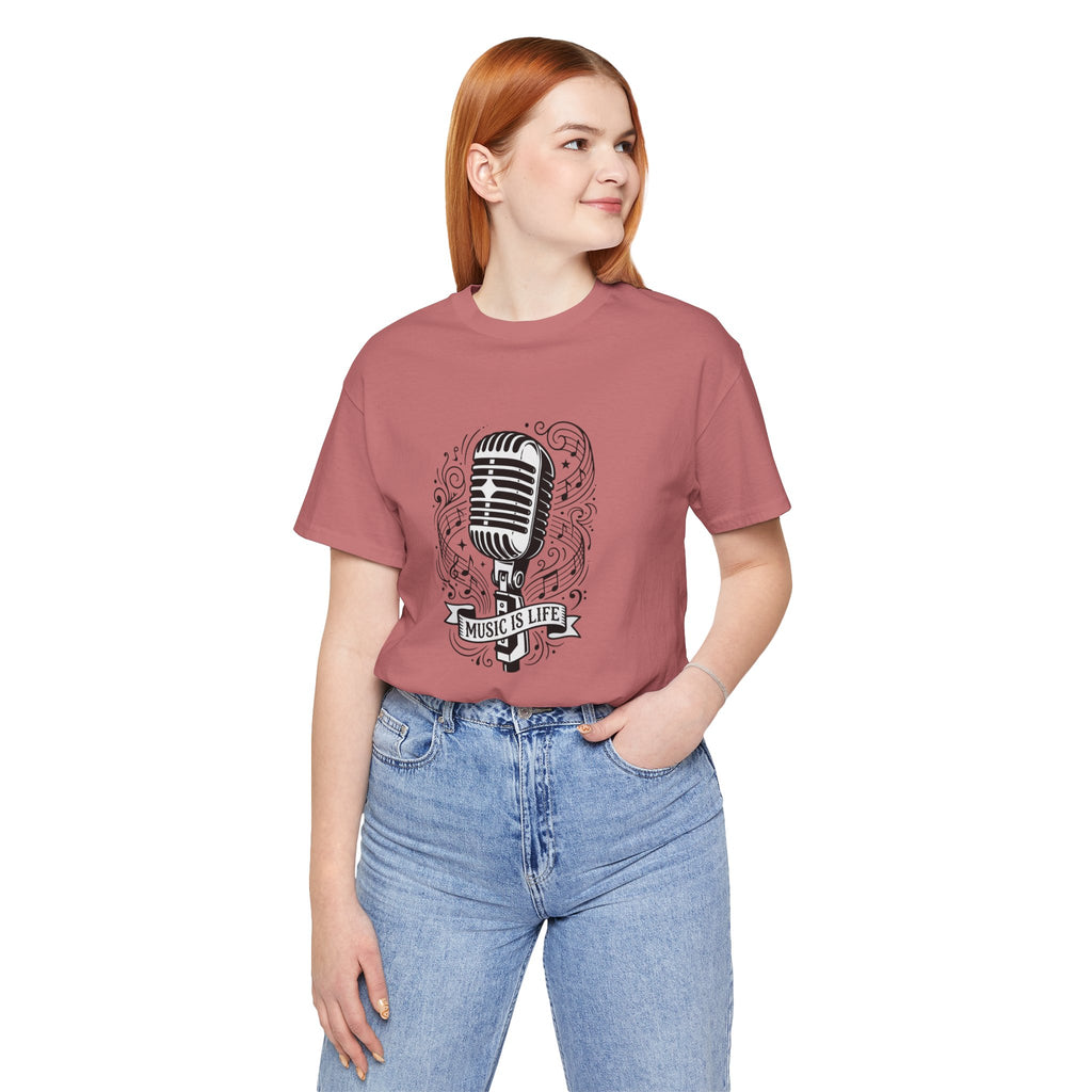 Music Is Life Vintage Microphone T-Shirt