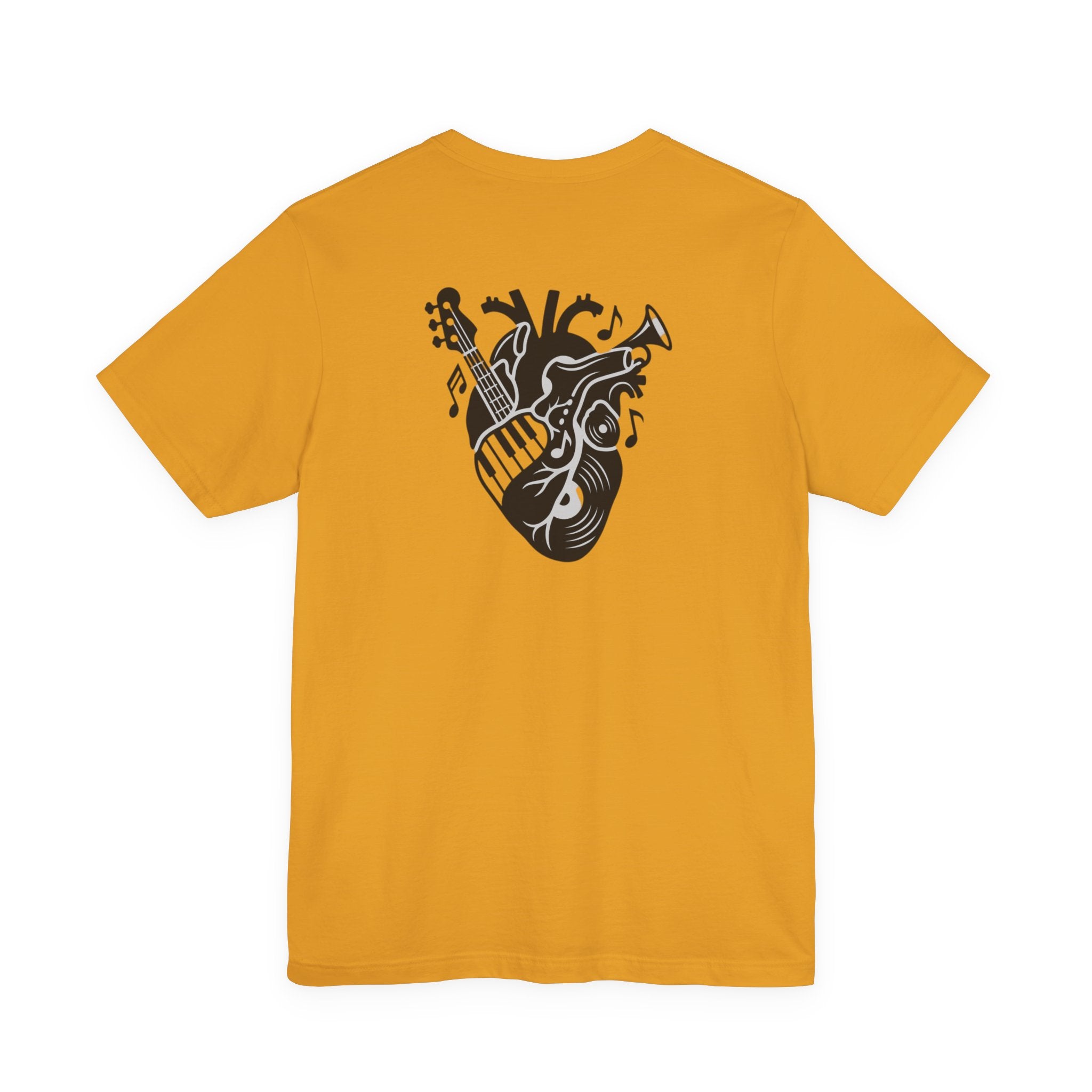 Music Heart Graphic Tee — Anatomical Heart with Instruments T-Shirt