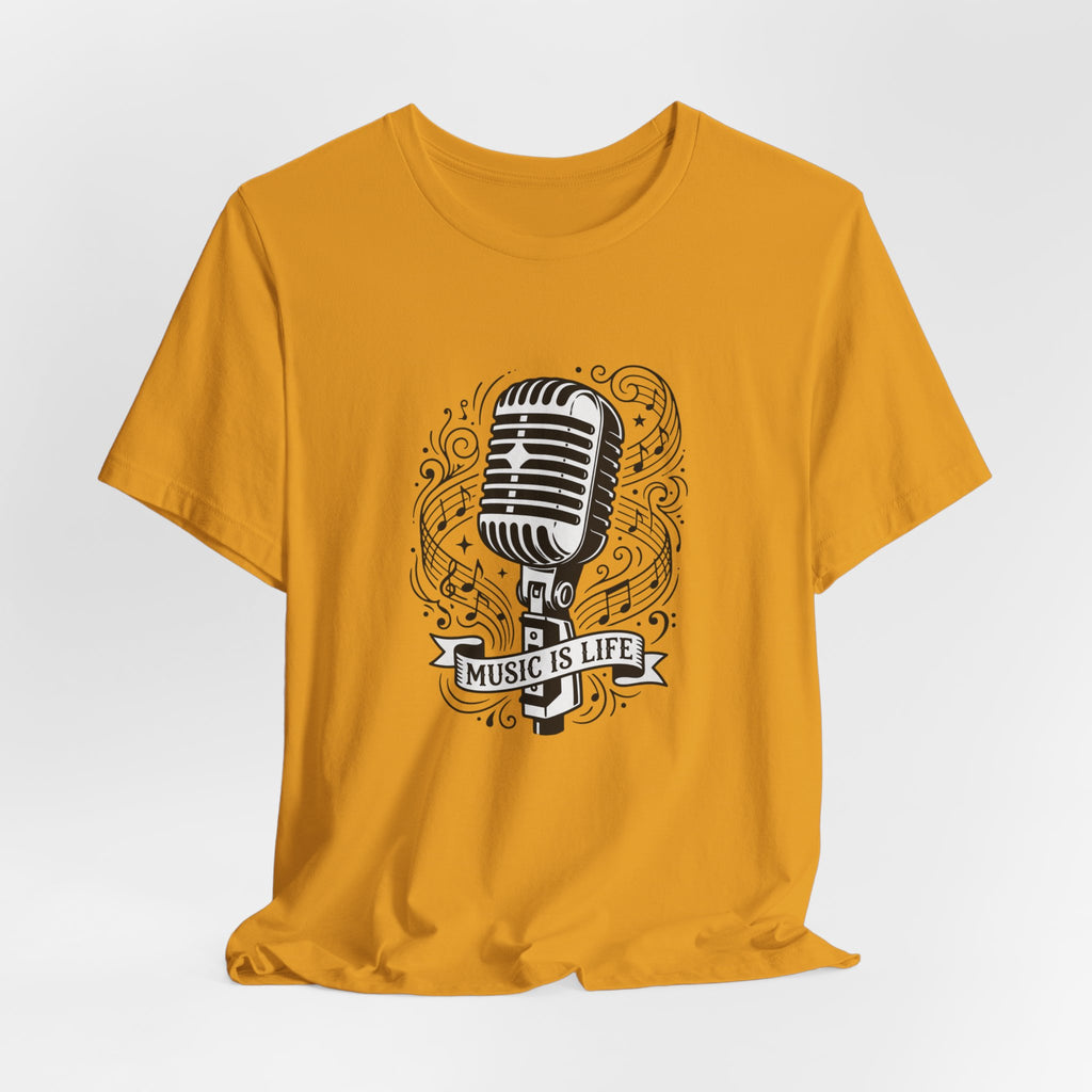 Music Is Life Vintage Microphone T-Shirt