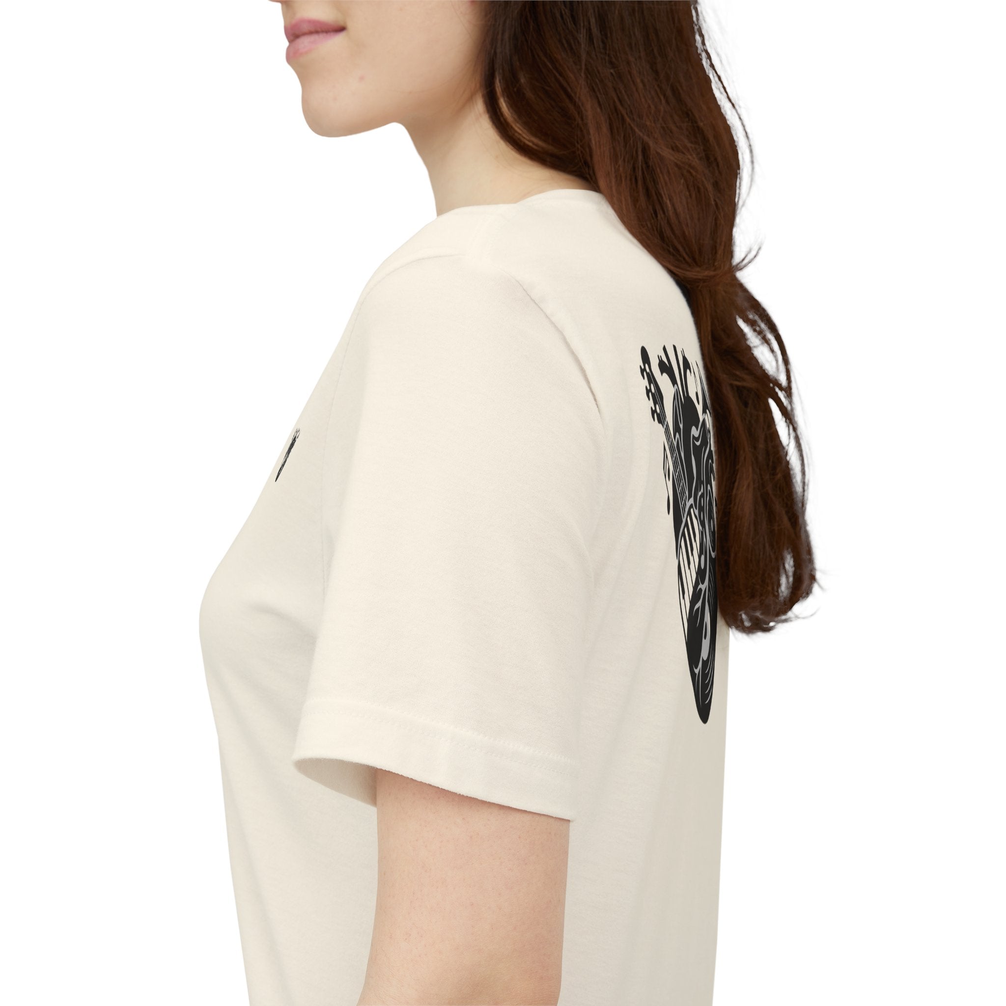 Music Heart Graphic Tee — Anatomical Heart with Instruments T-Shirt