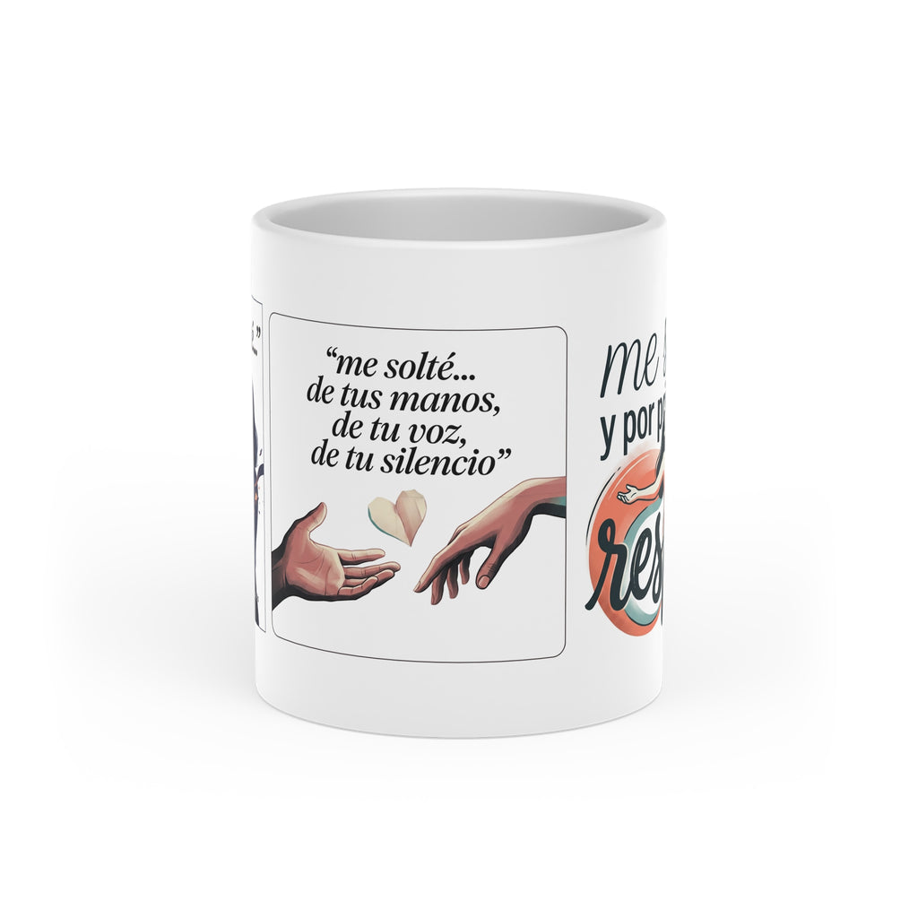 Heart-Shaped Mug — Spanish Romantic Quote Ceramic Coffee Cup