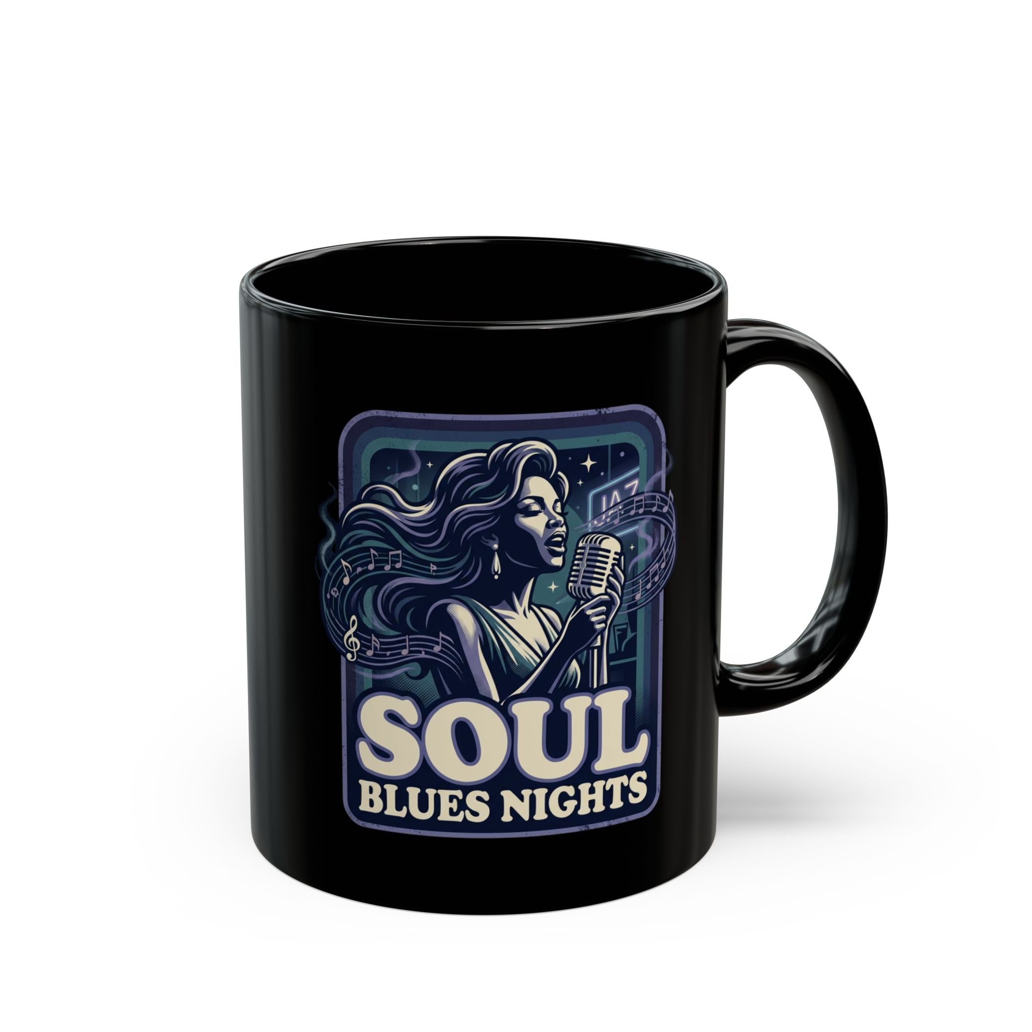 Soul Blues Nights Mug — Vintage Female Vocalist Coffee Cup