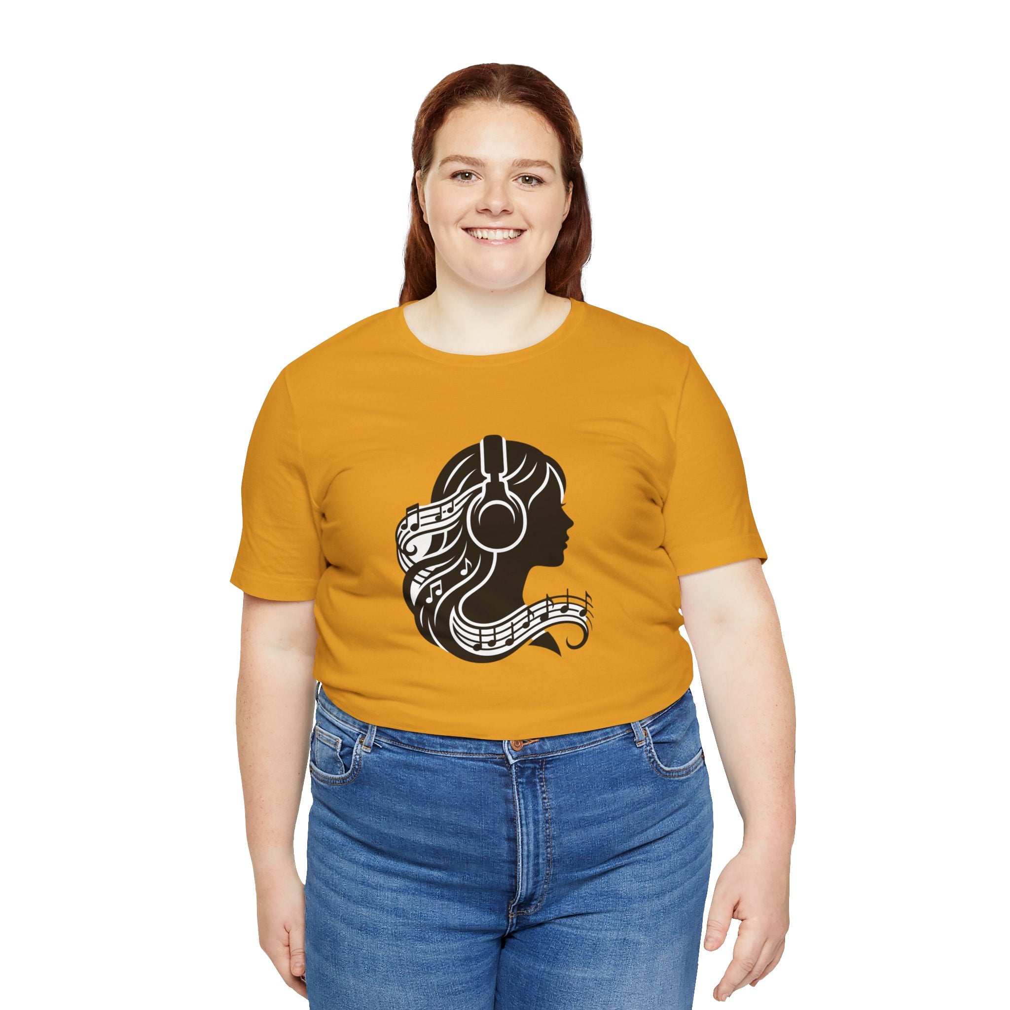 Music Lover Tee — Headphones & Musical Notes Silhouette