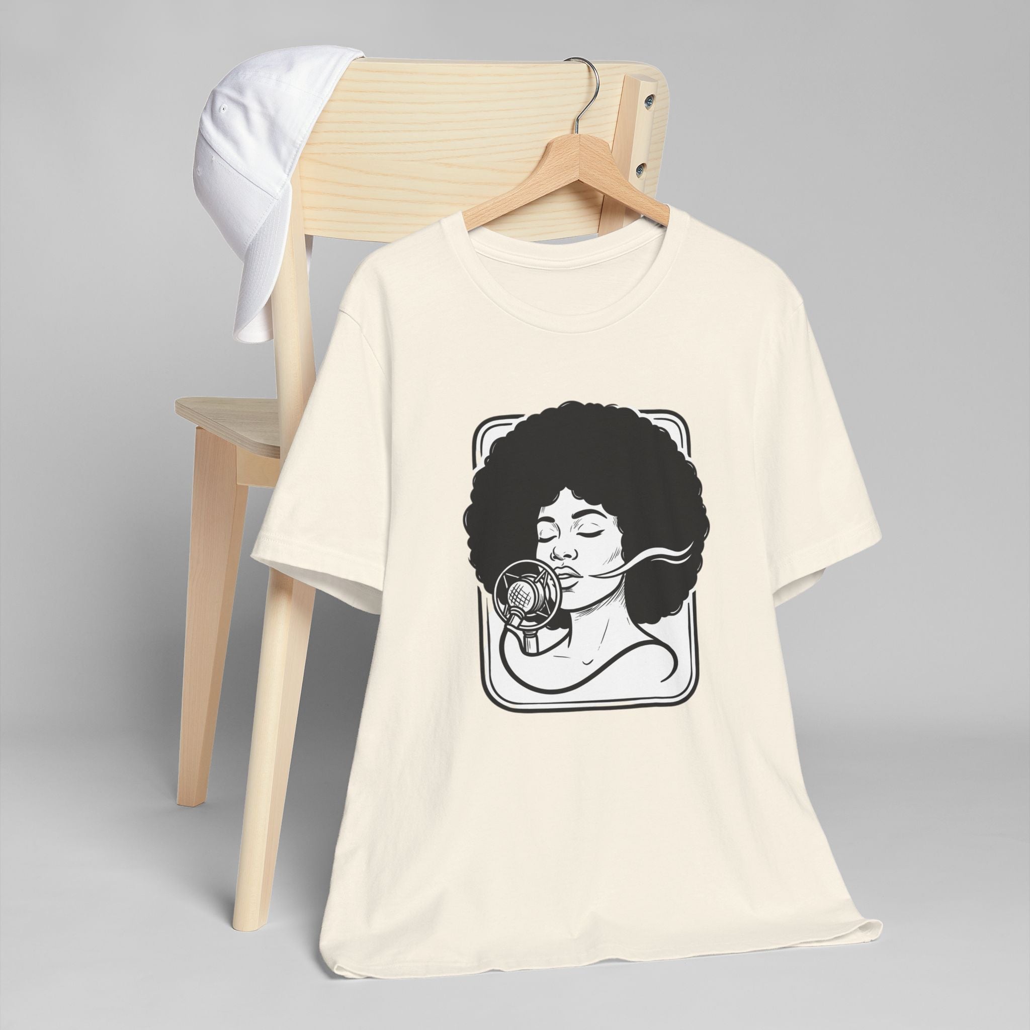 Afro Jazz Portrait T‑Shirt — Retro Singer Graphic Tee