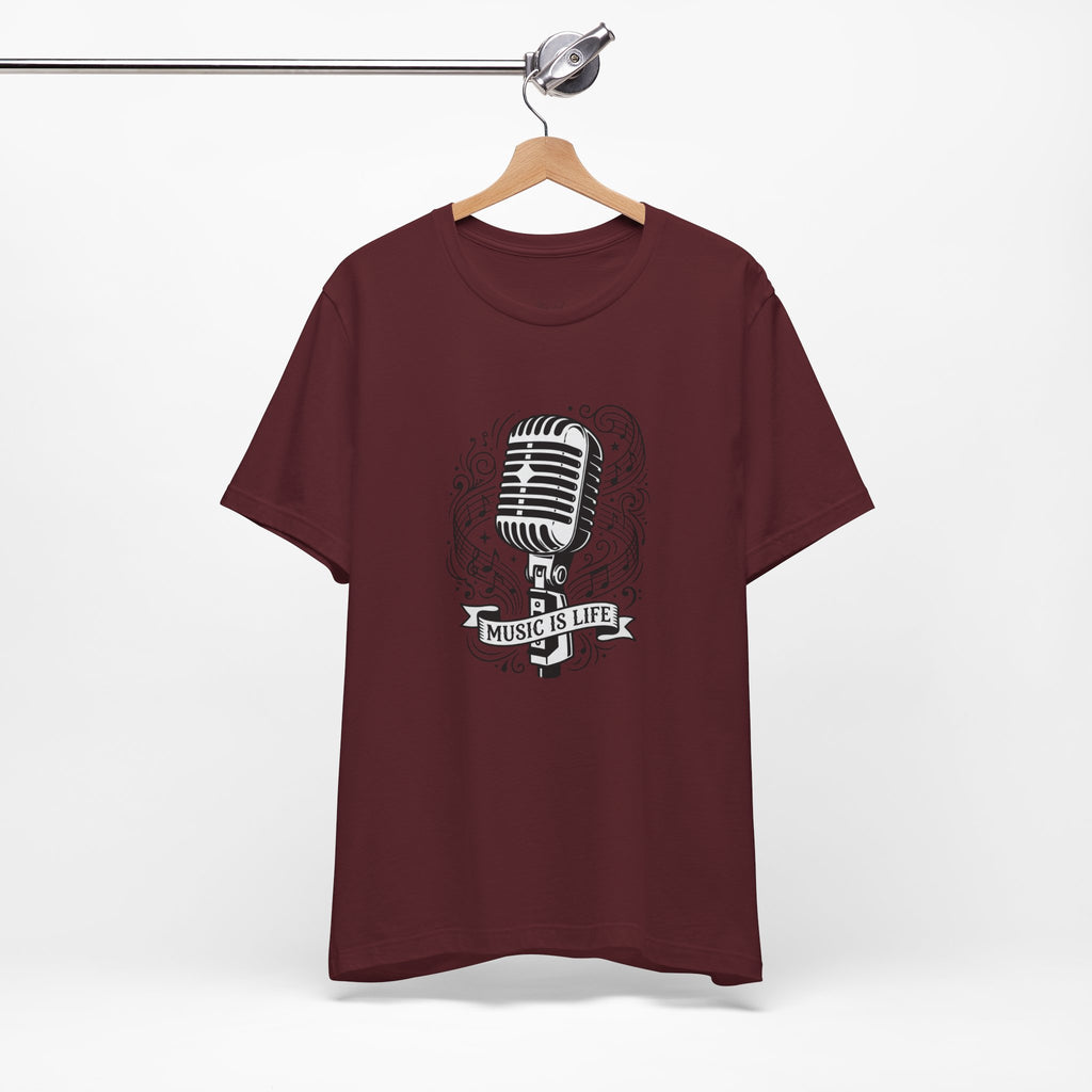 Music Is Life Vintage Microphone T-Shirt