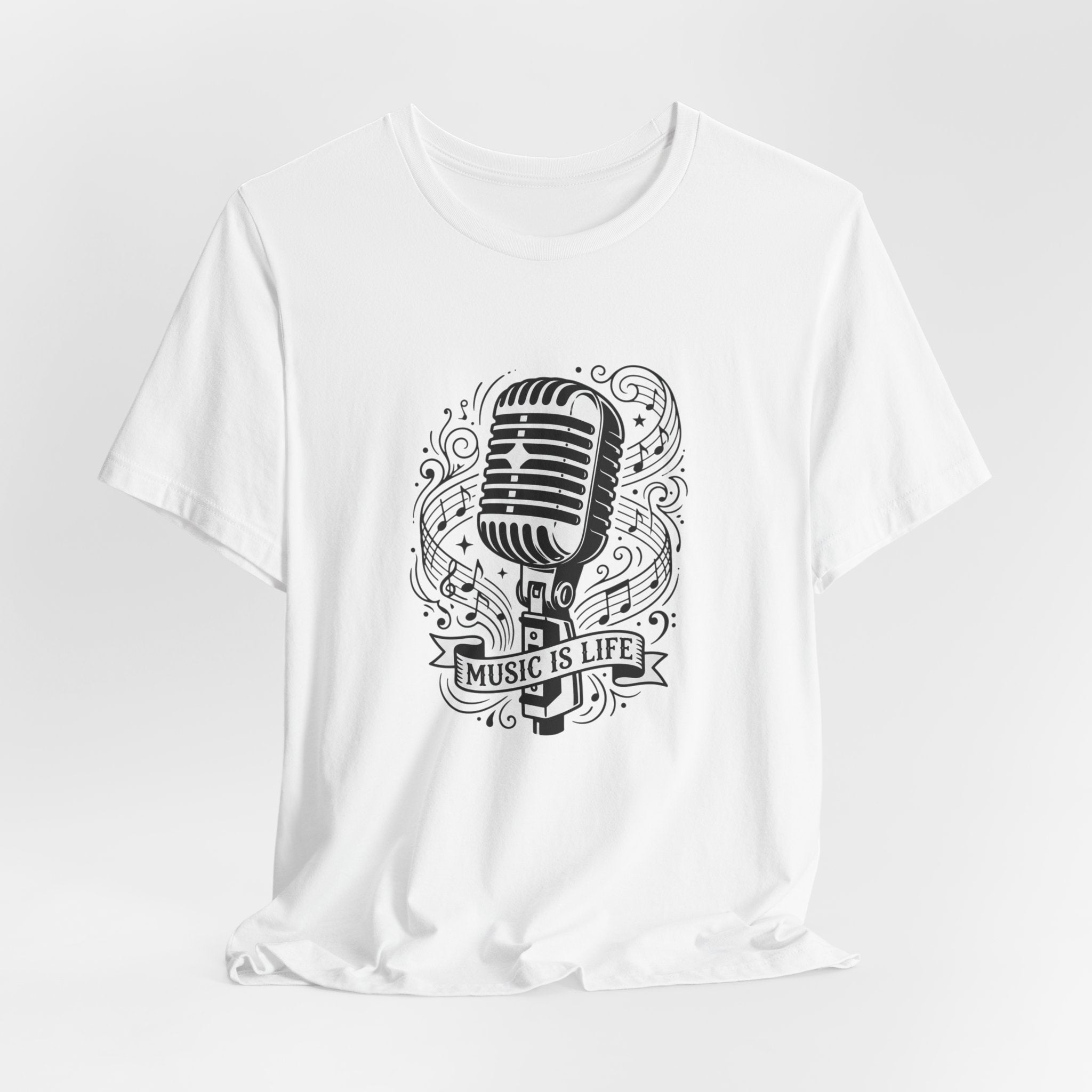Music Is Life Vintage Microphone T-Shirt