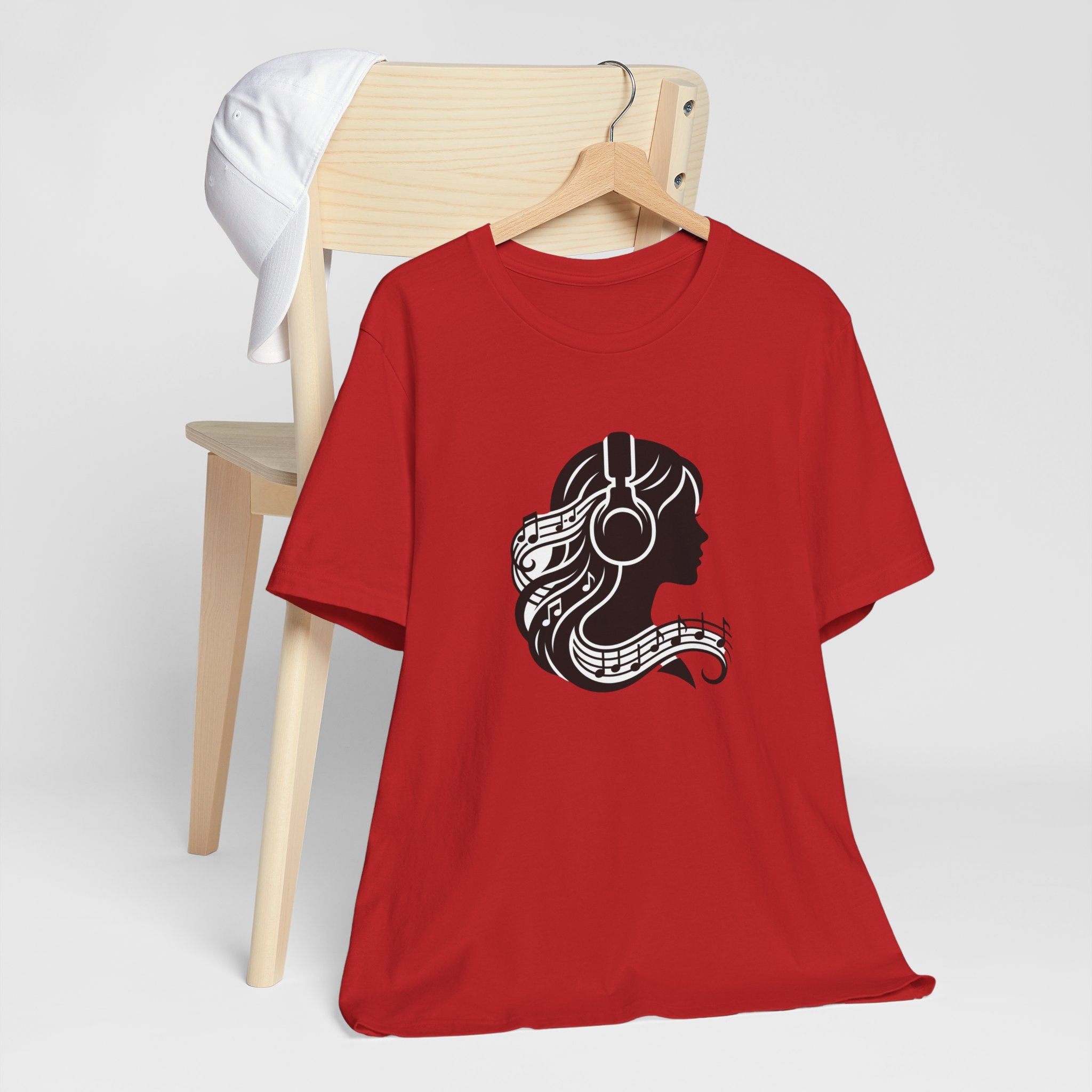 Music Lover Tee — Headphones & Musical Notes Silhouette