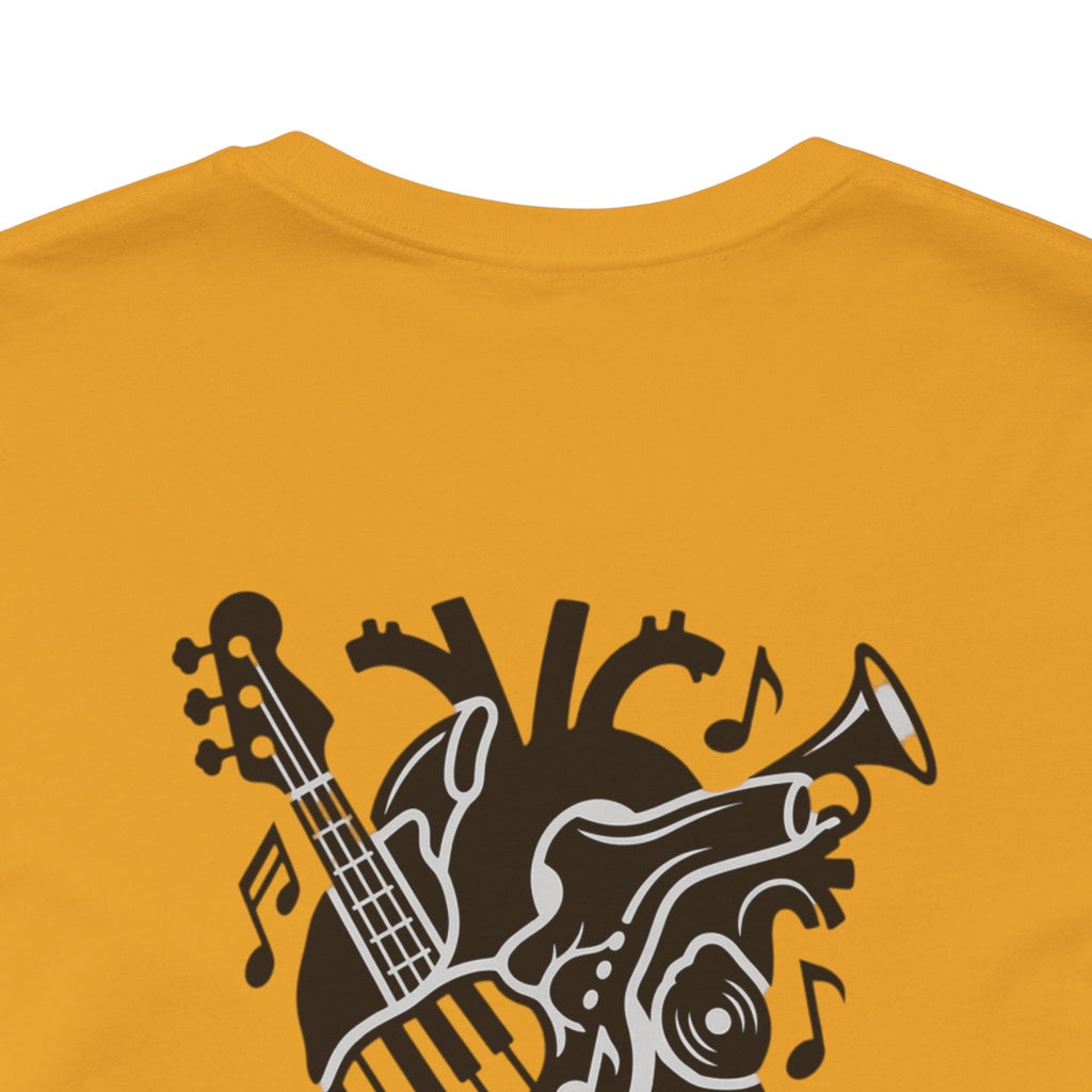 Music Heart Graphic Tee — Anatomical Heart with Instruments T-Shirt