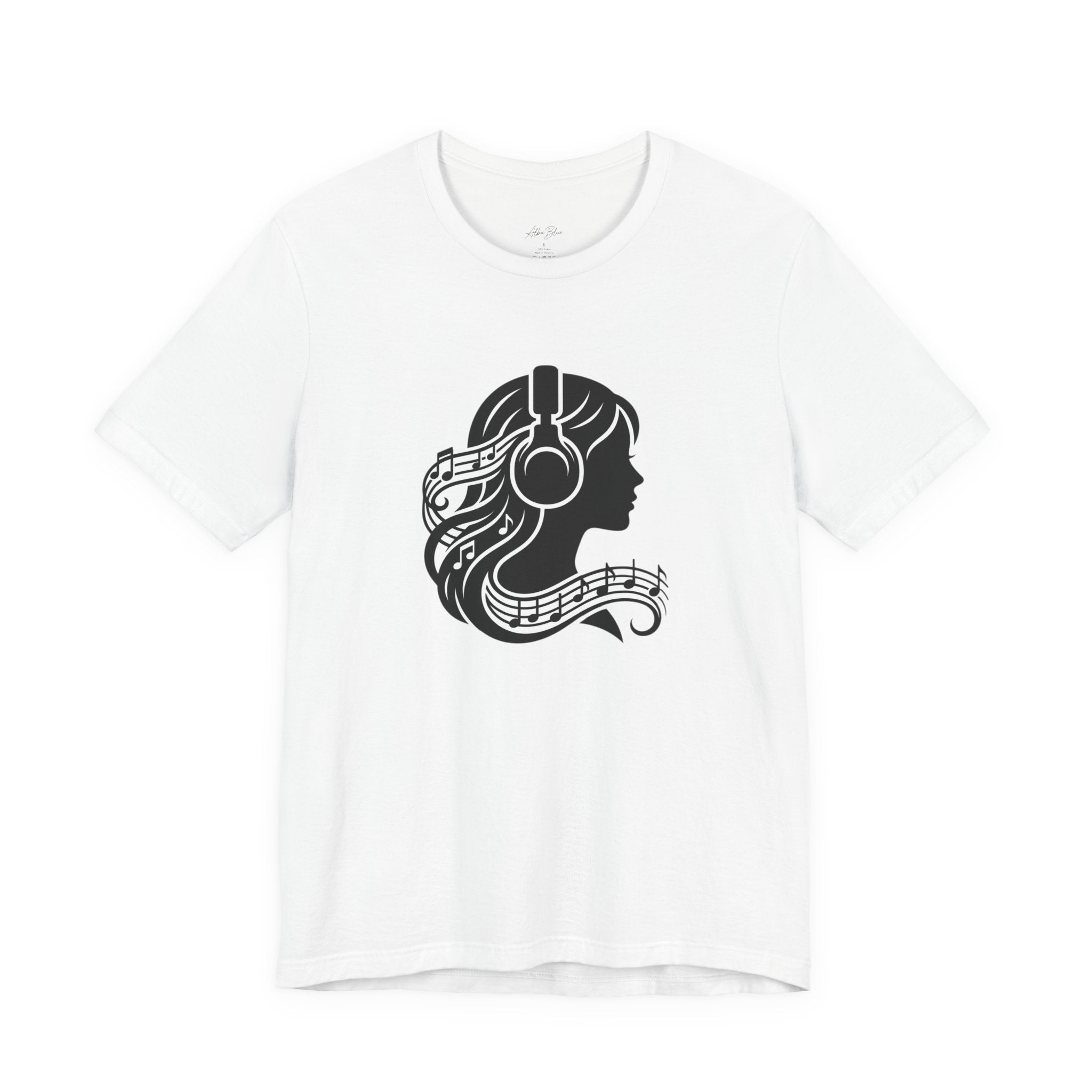 Music Lover Tee — Headphones & Musical Notes Silhouette