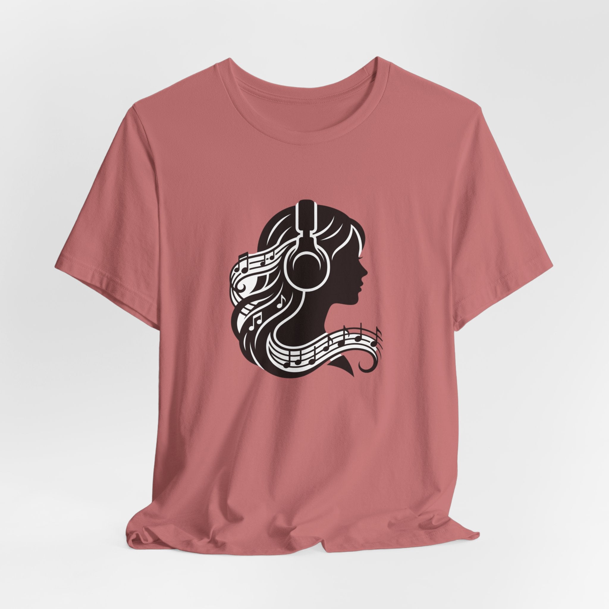 Music Lover Tee — Headphones & Musical Notes Silhouette