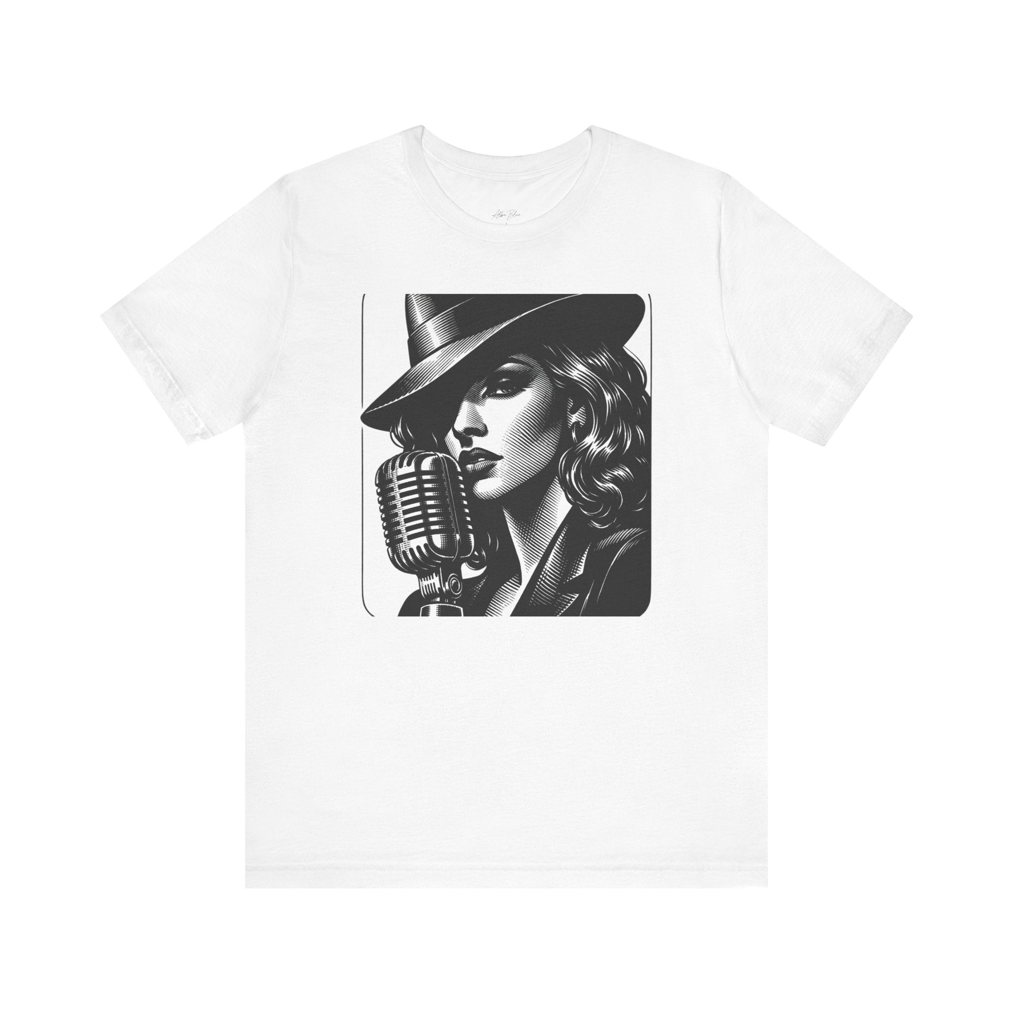 Vintage Jazz Singer T‑Shirt — Retro Microphone Noir Tee