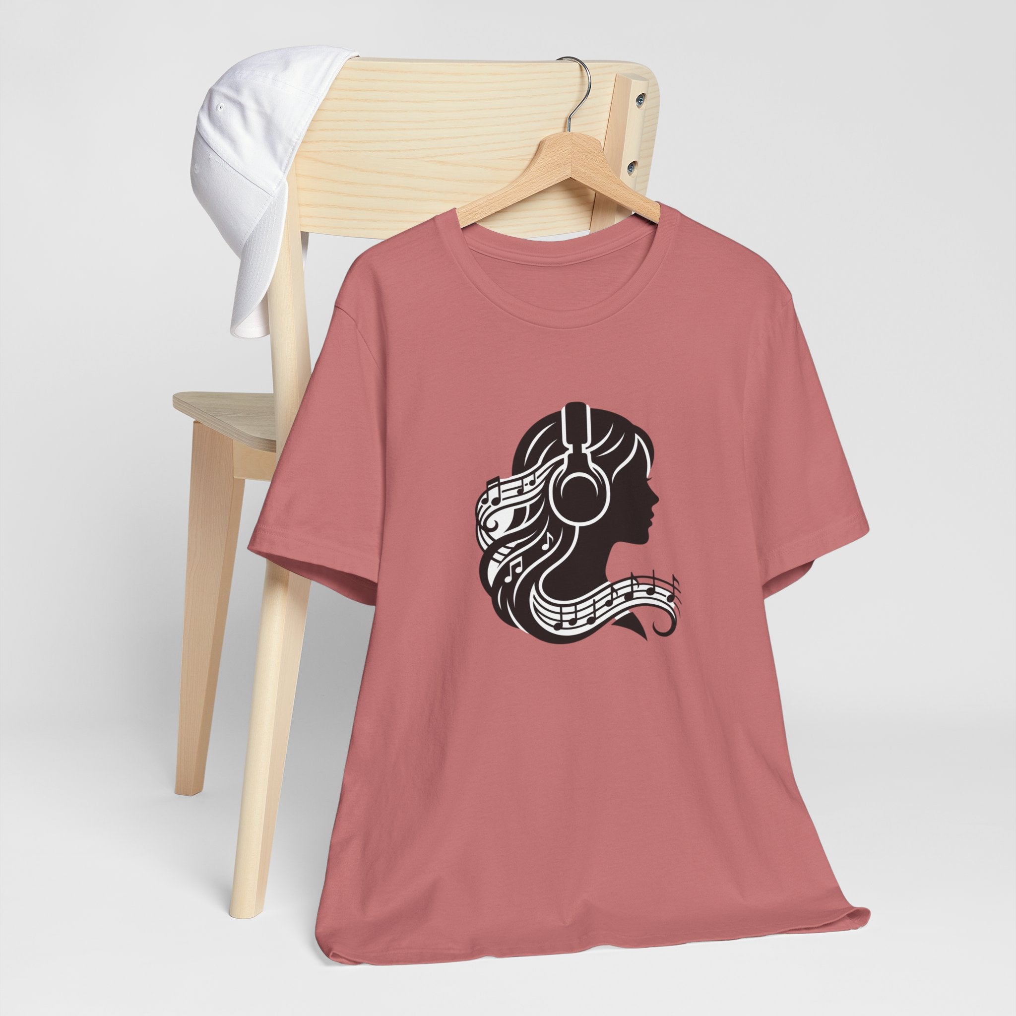 Music Lover Tee — Headphones & Musical Notes Silhouette