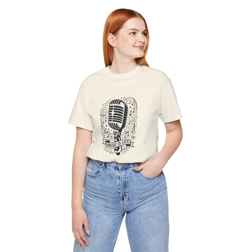 Music Is Life Vintage Microphone T-Shirt