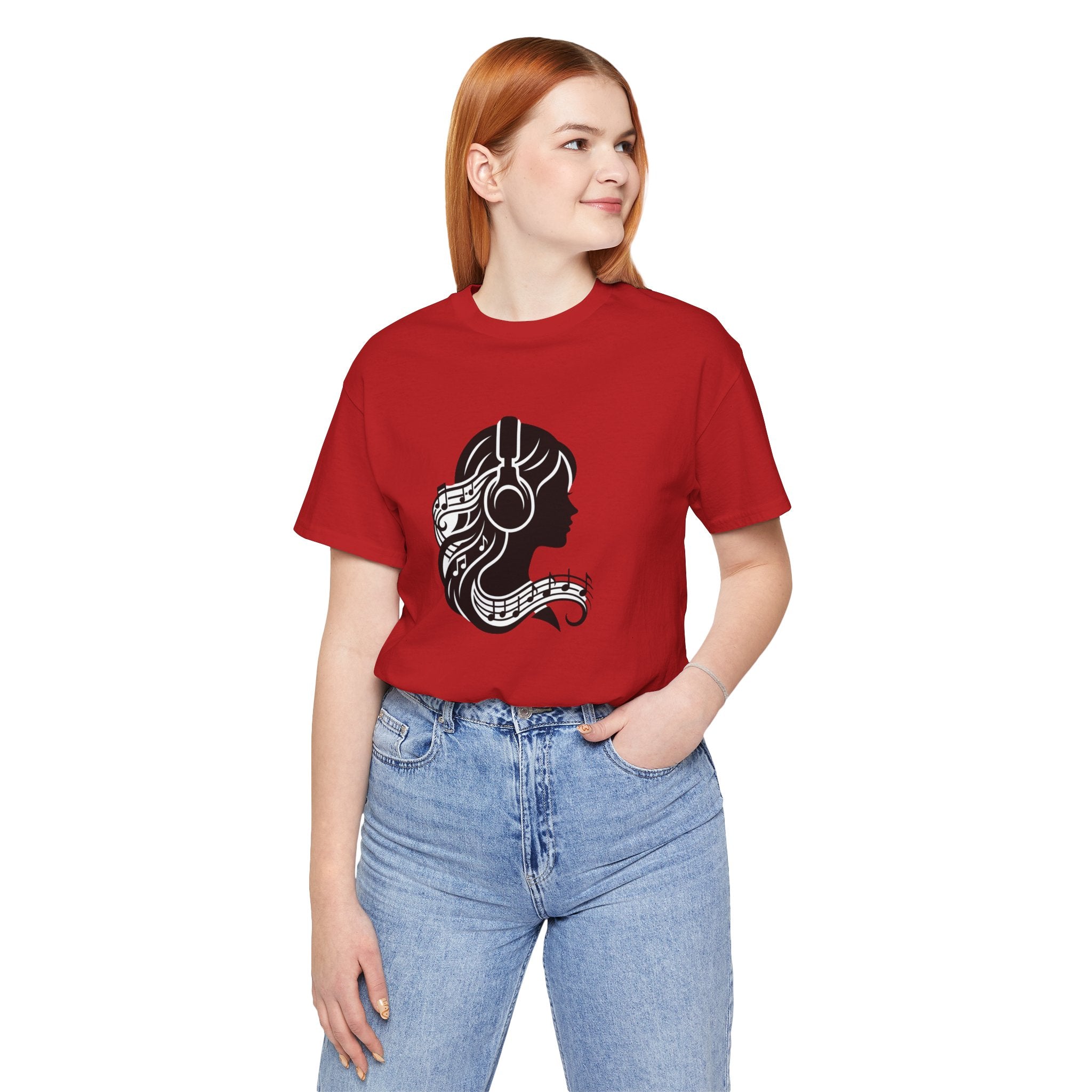Music Lover Tee — Headphones & Musical Notes Silhouette