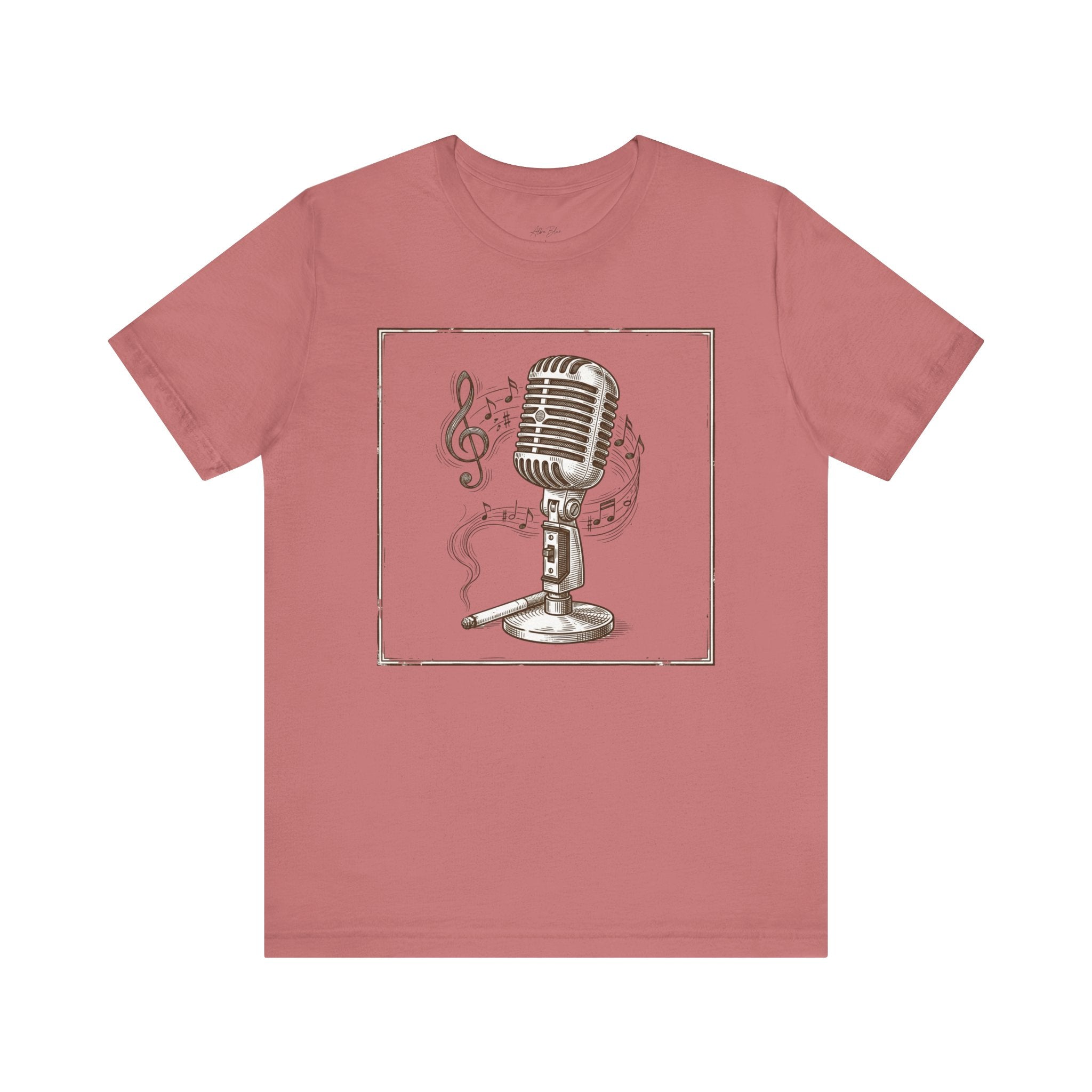 Vintage Microphone Music T‑Shirt – Retro Mic & Treble Clef Graphic Tee