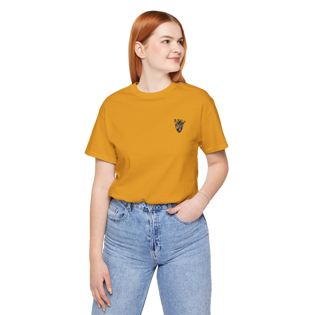 Music Heart Graphic Tee — Anatomical Heart with Instruments T-Shirt
