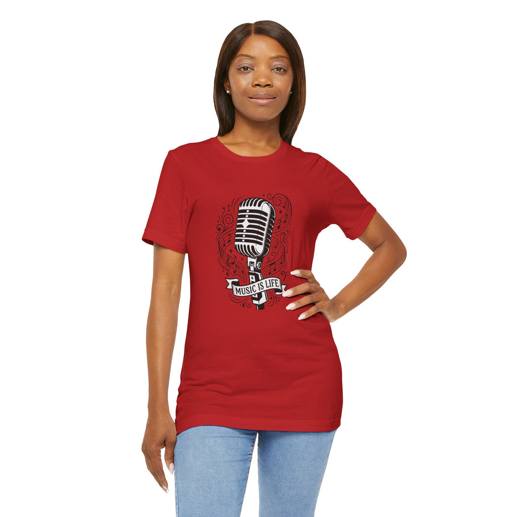 Music Is Life Vintage Microphone T-Shirt