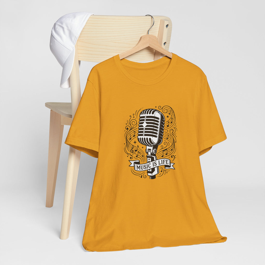 Music Is Life Vintage Microphone T-Shirt