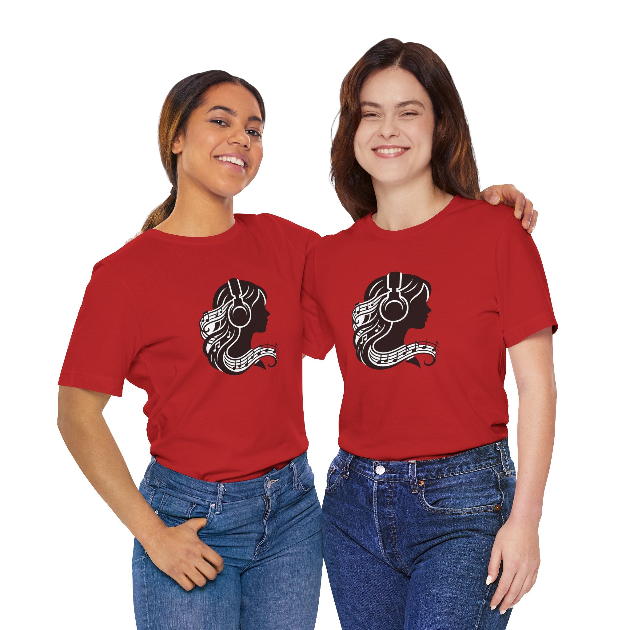 Music Lover Tee — Headphones & Musical Notes Silhouette