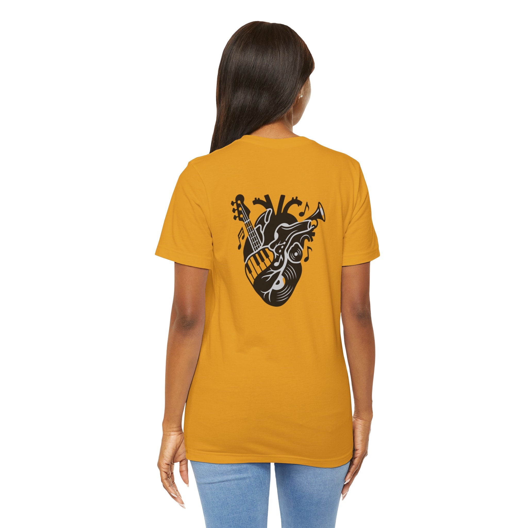 Music Heart Graphic Tee — Anatomical Heart with Instruments T-Shirt