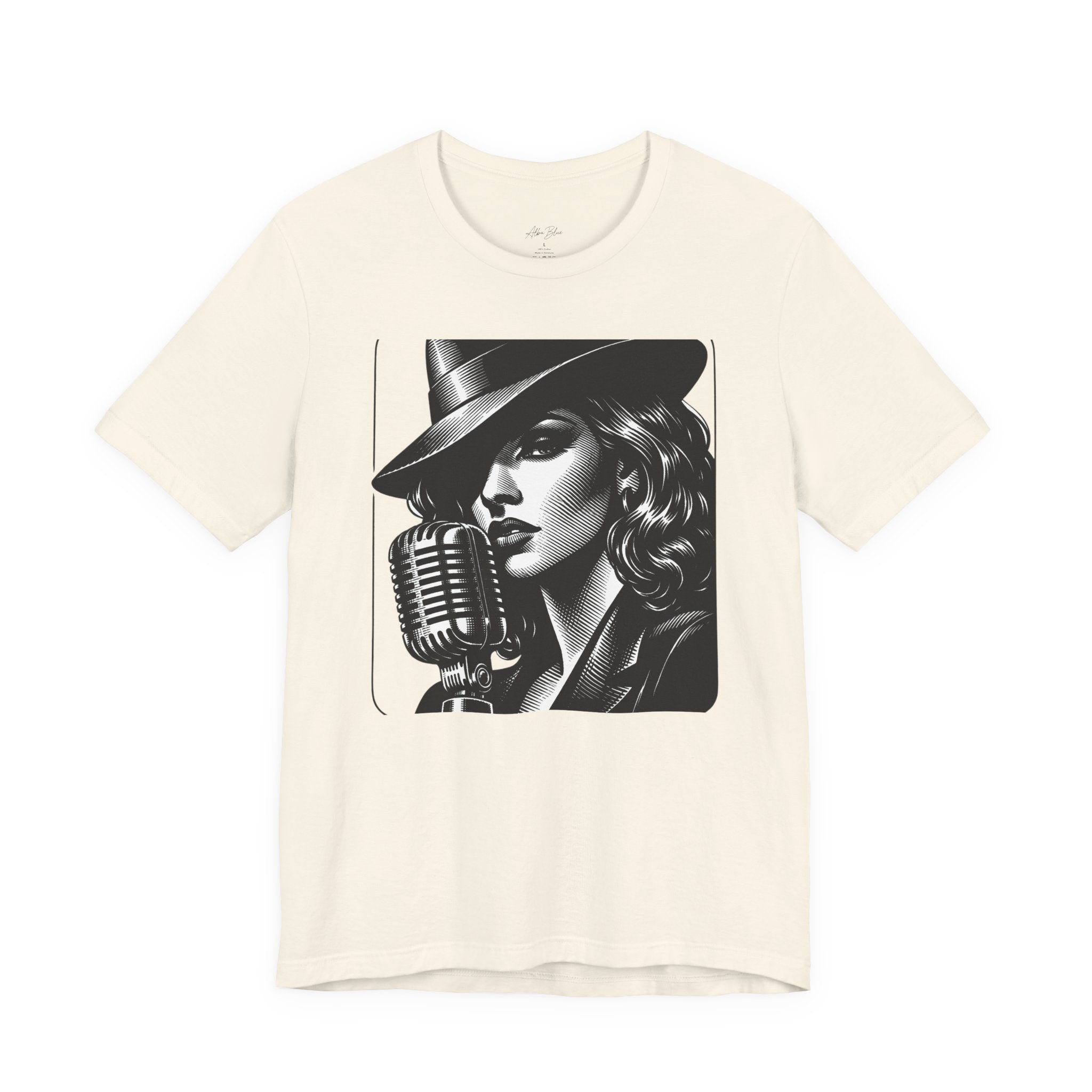 Vintage Jazz Singer T‑Shirt — Retro Microphone Noir Tee