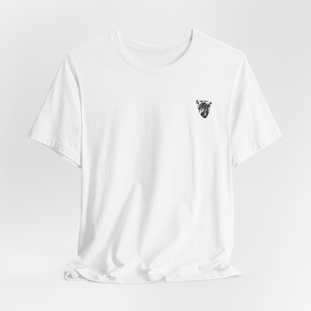 Music Heart Graphic Tee — Anatomical Heart with Instruments T-Shirt