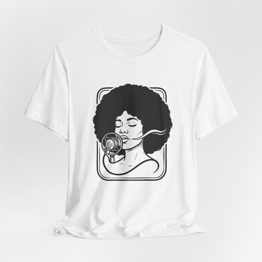 Afro Jazz Portrait T‑Shirt — Retro Singer Graphic Tee