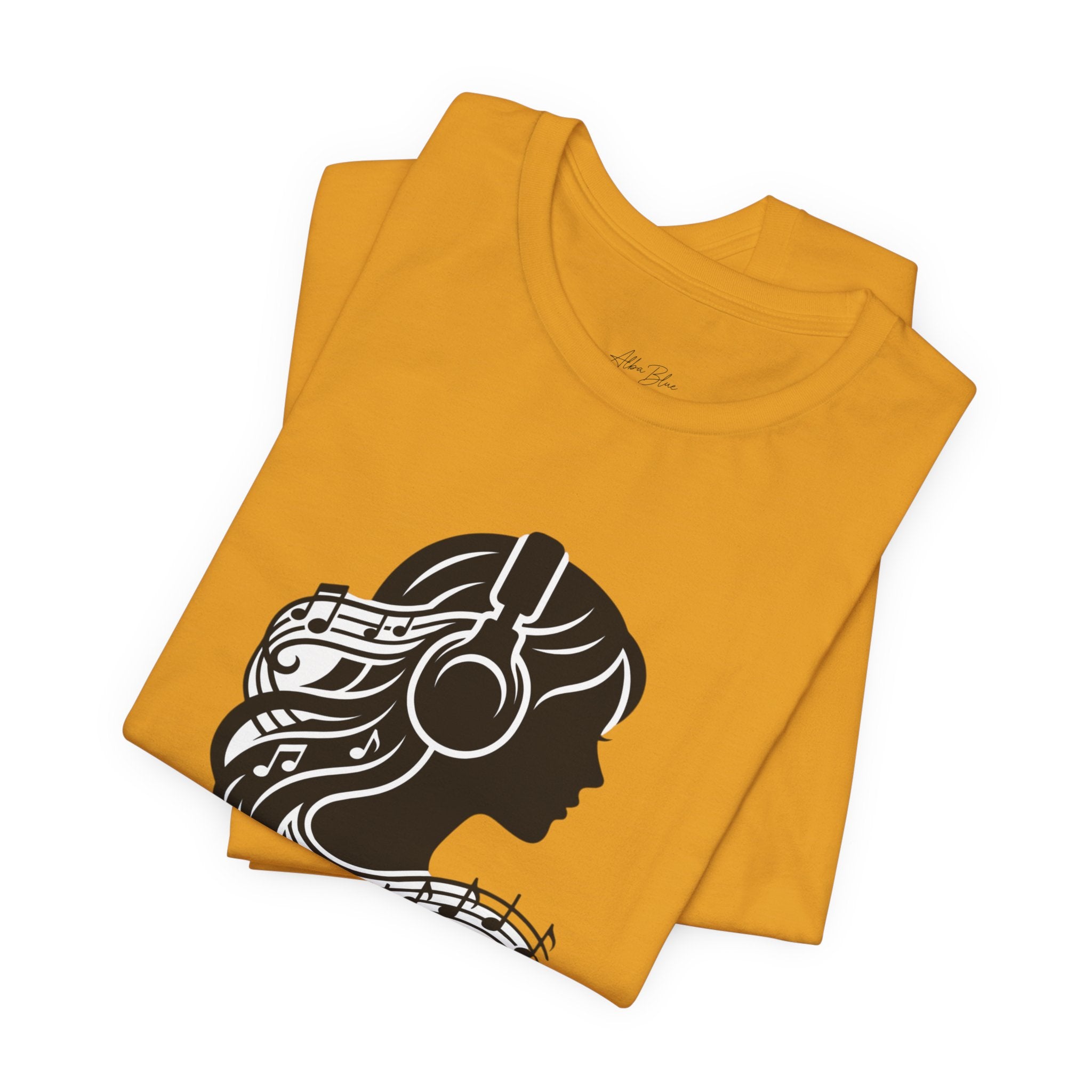 Music Lover Tee — Headphones & Musical Notes Silhouette