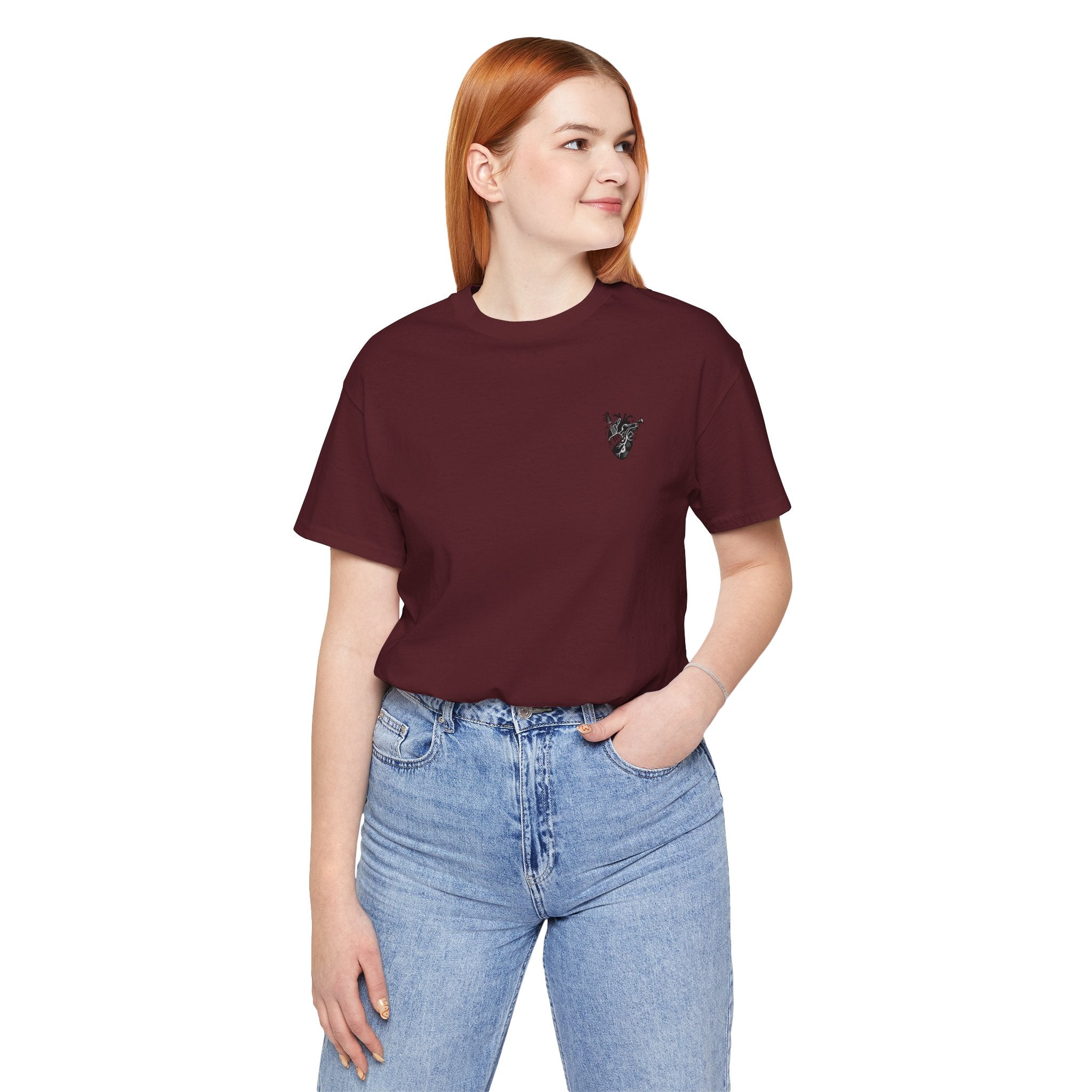 Music Heart Graphic Tee — Anatomical Heart with Instruments T-Shirt