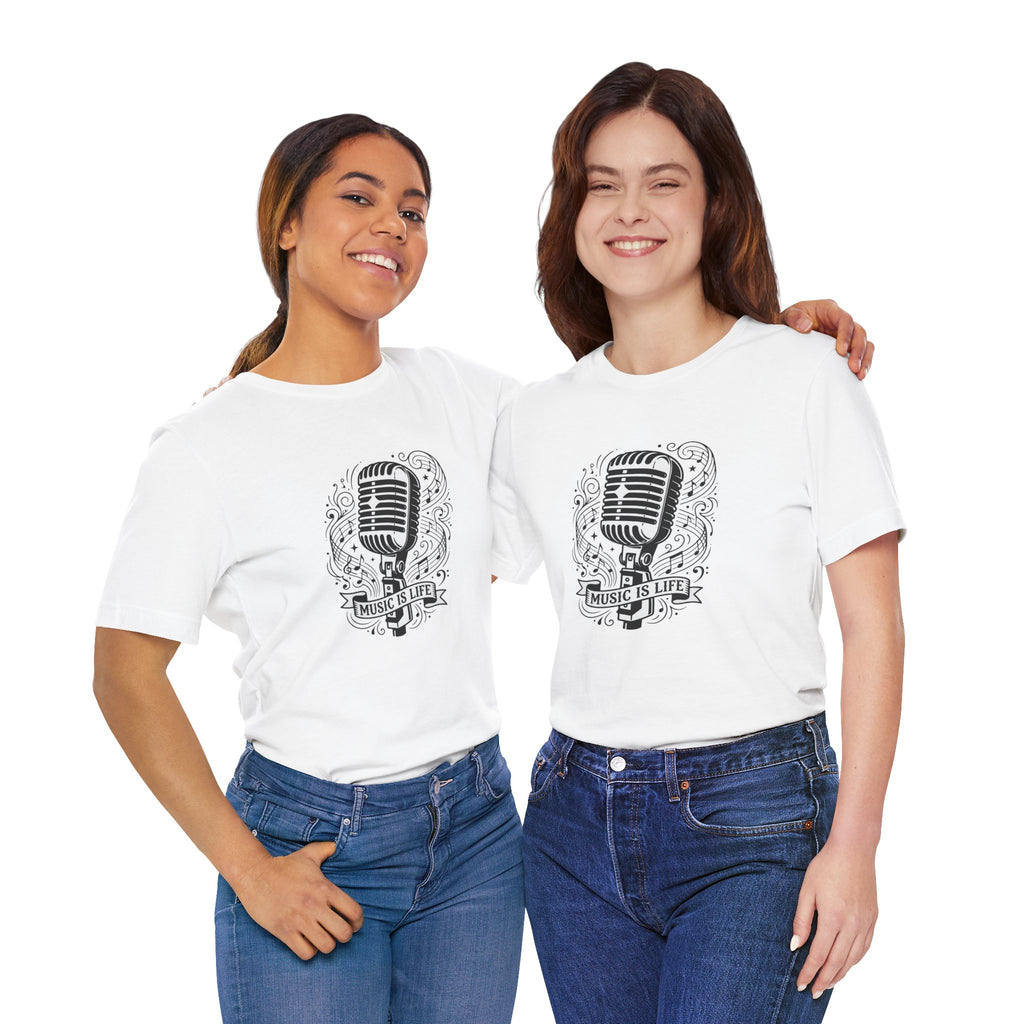 Music Is Life Vintage Microphone T-Shirt