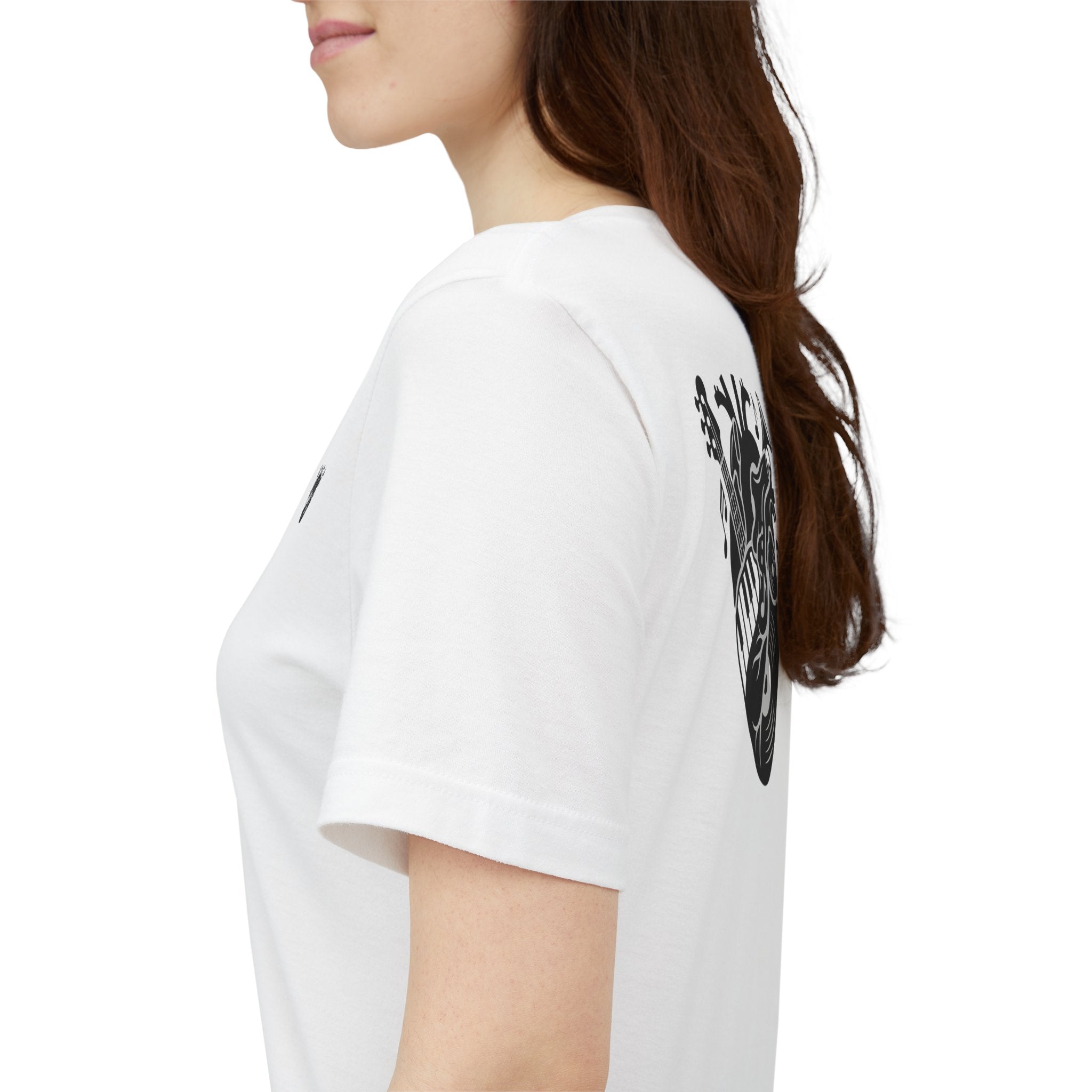 Music Heart Graphic Tee — Anatomical Heart with Instruments T-Shirt