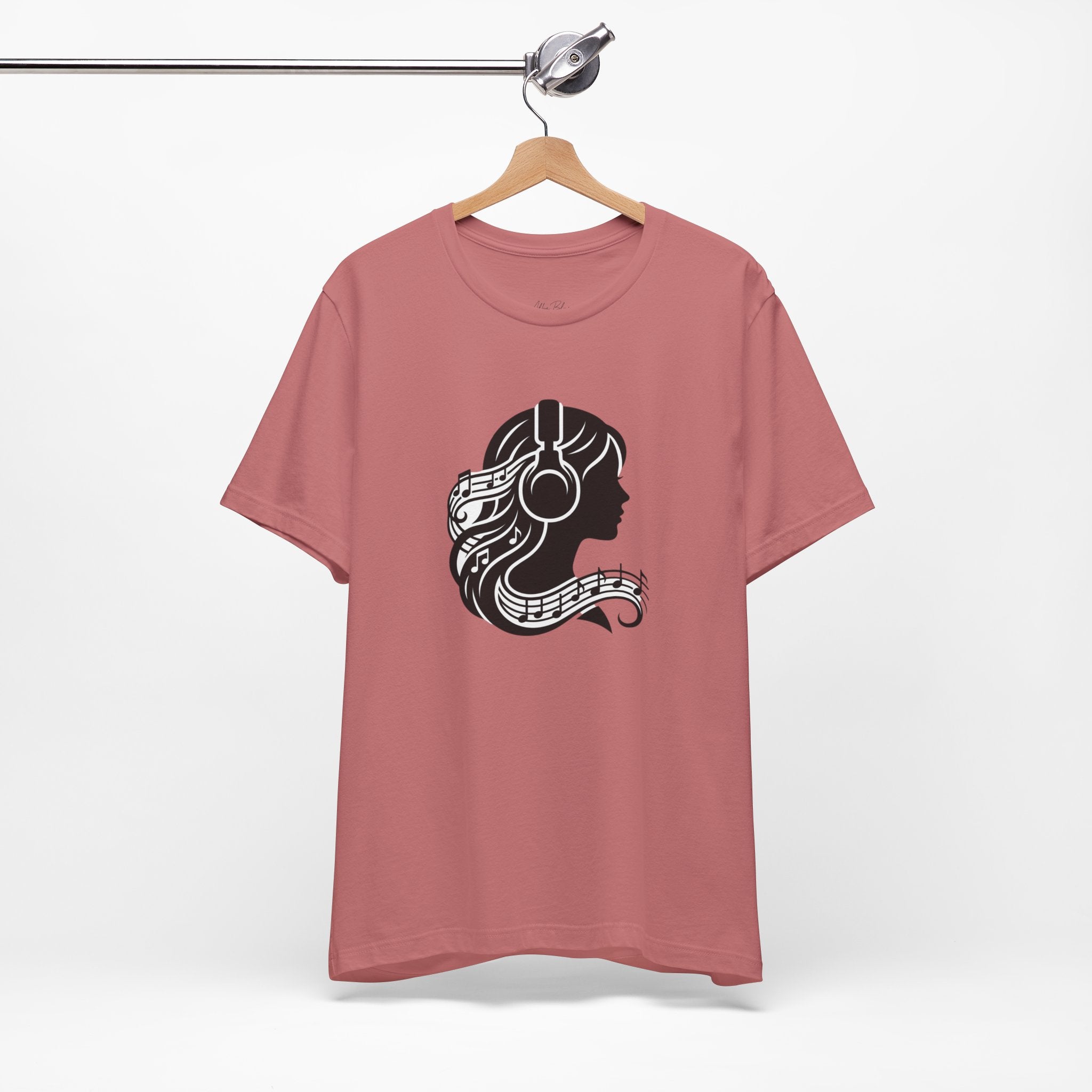 Music Lover Tee — Headphones & Musical Notes Silhouette