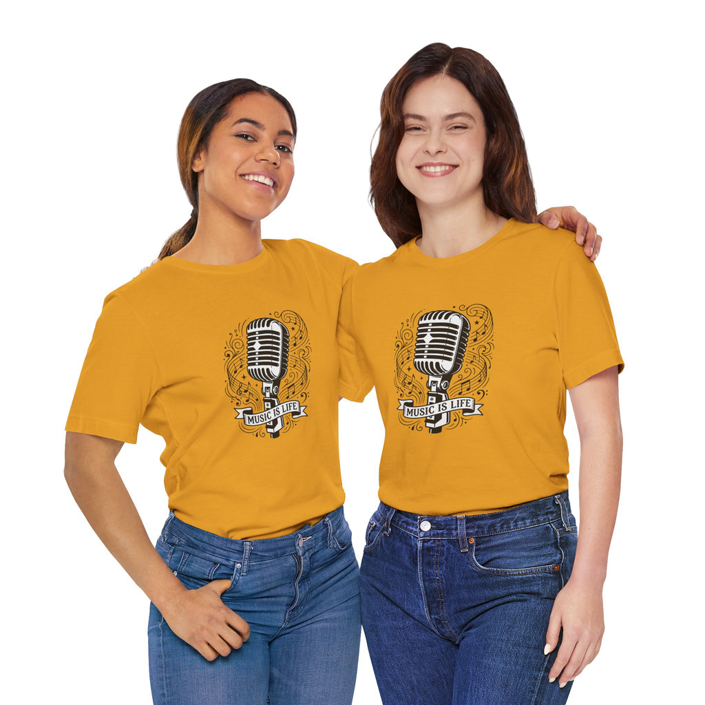 Music Is Life Vintage Microphone T-Shirt