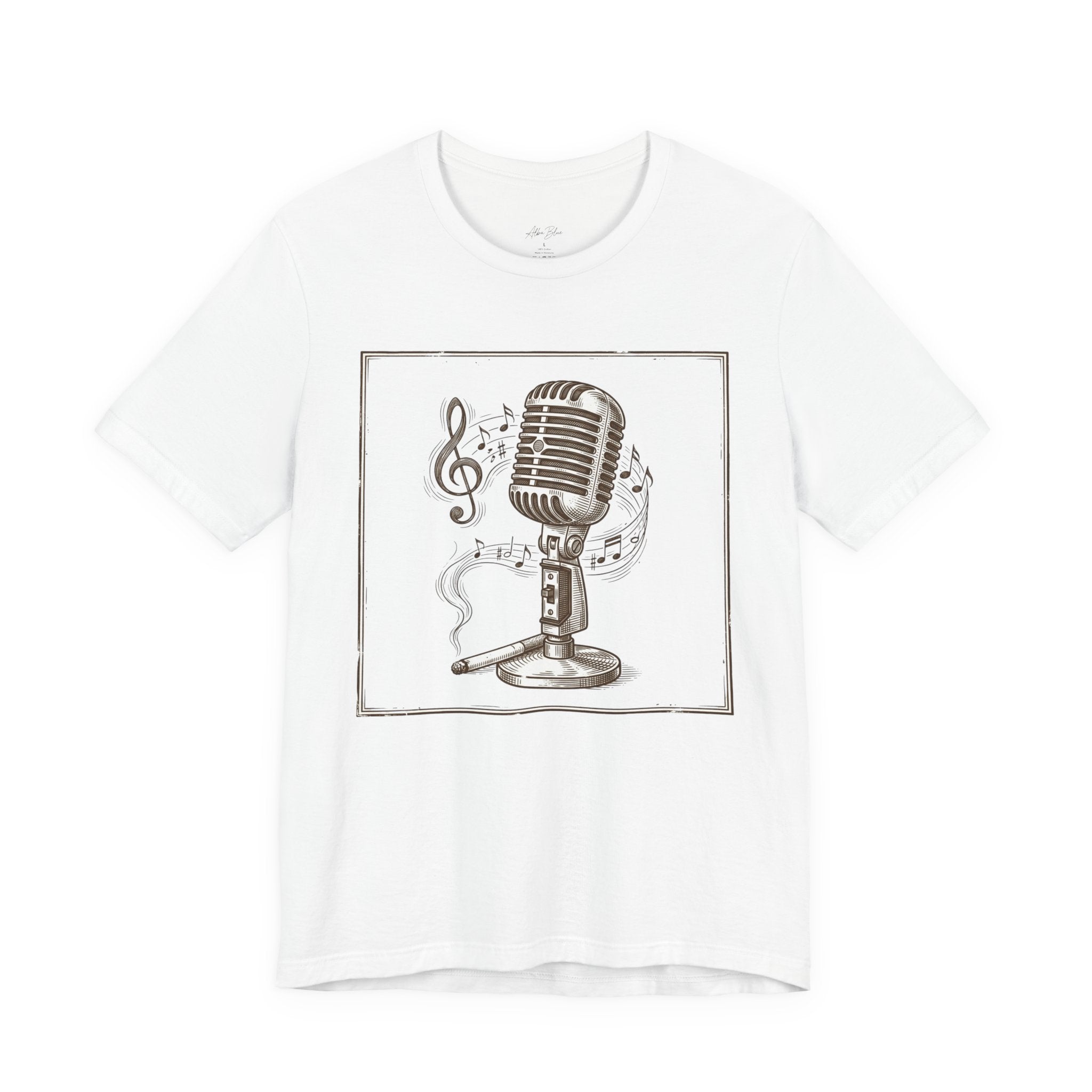 Vintage Microphone Music T‑Shirt – Retro Mic & Treble Clef Graphic Tee